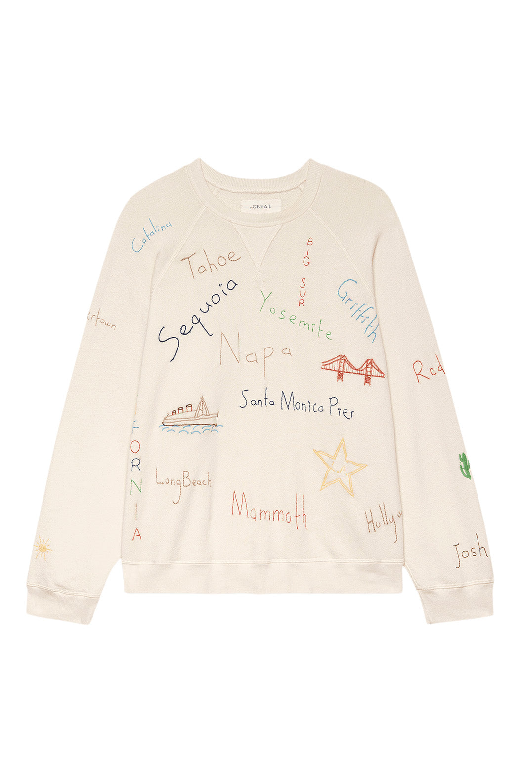 The Great Slouch Sweatshirt in Washed White with Golden State Embroidery