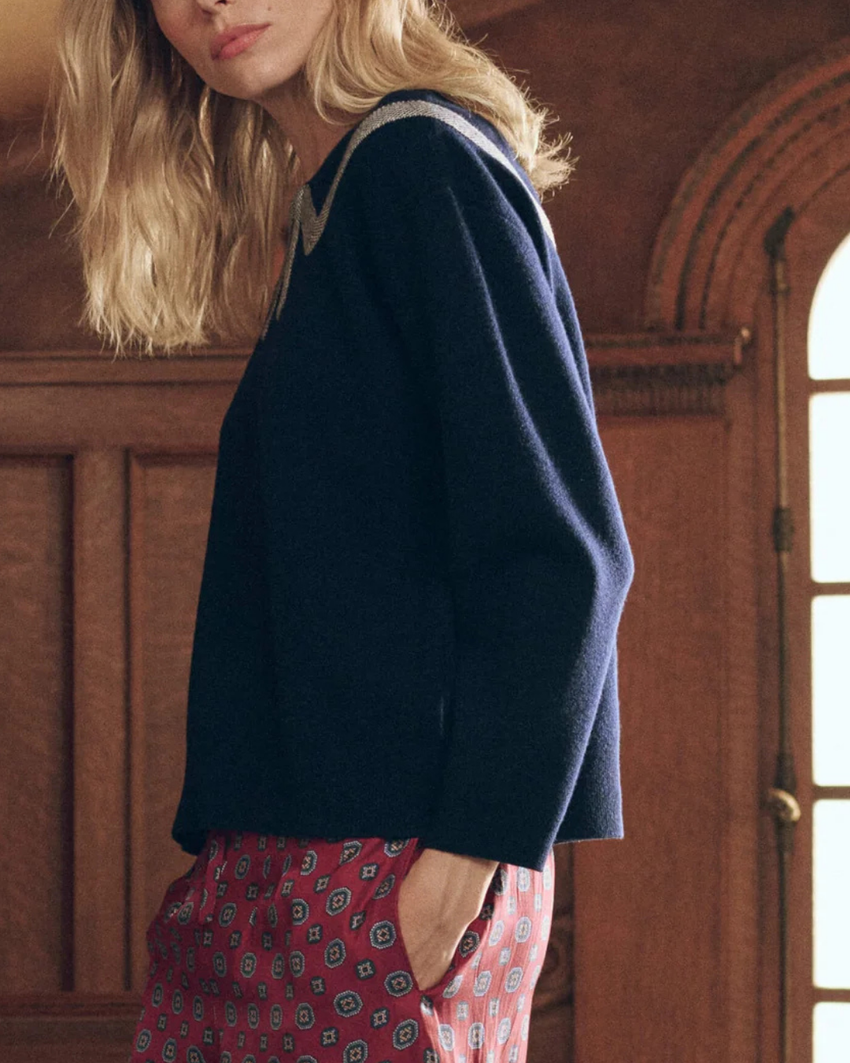 The Great The Bow Sweater in Navy