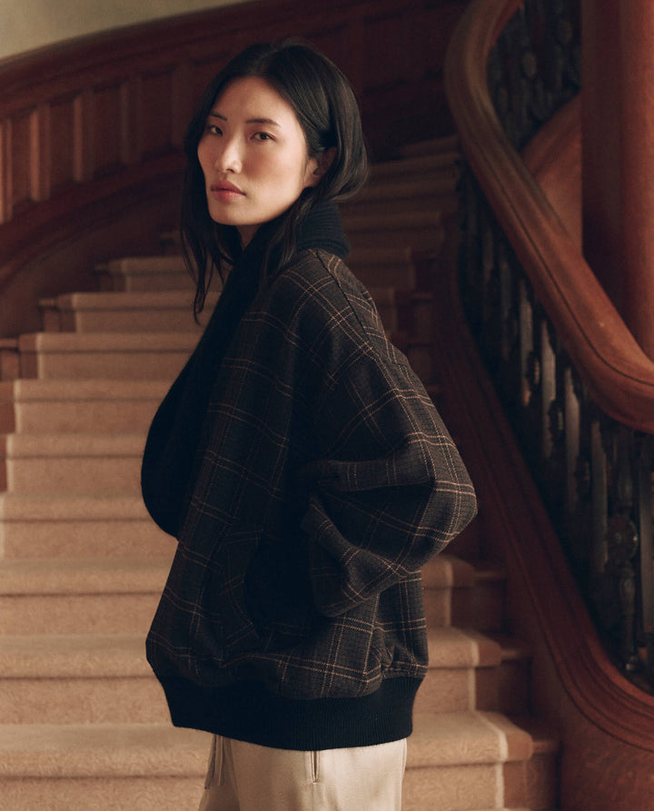 The Great The Double Breasted Shawl Collar Coat in Estate Plaid