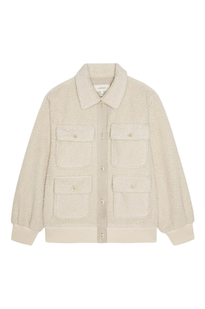 The Great The Patch Pocket Plush Jacket in Cream