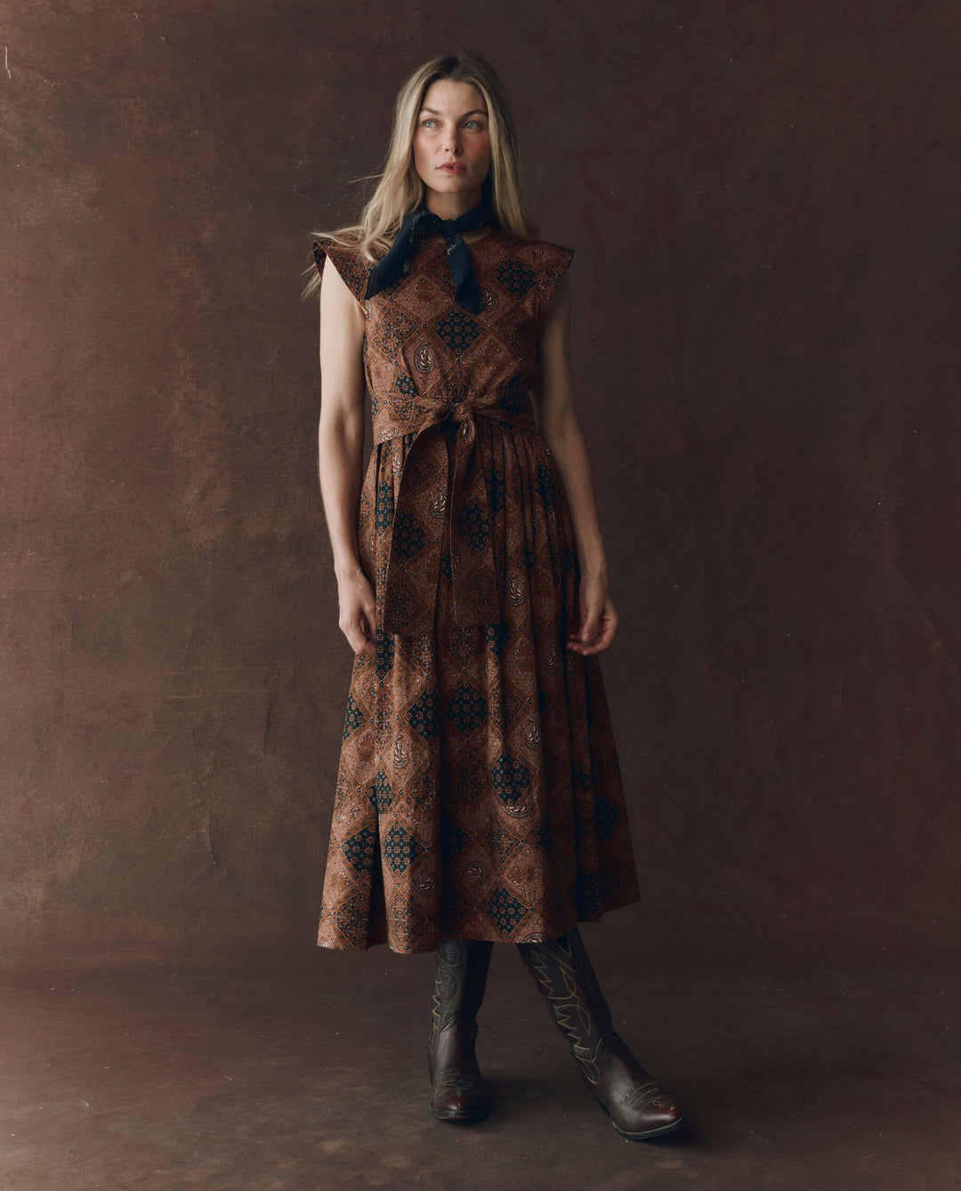 The Great Tulsa Dress in Geo Bandana Print