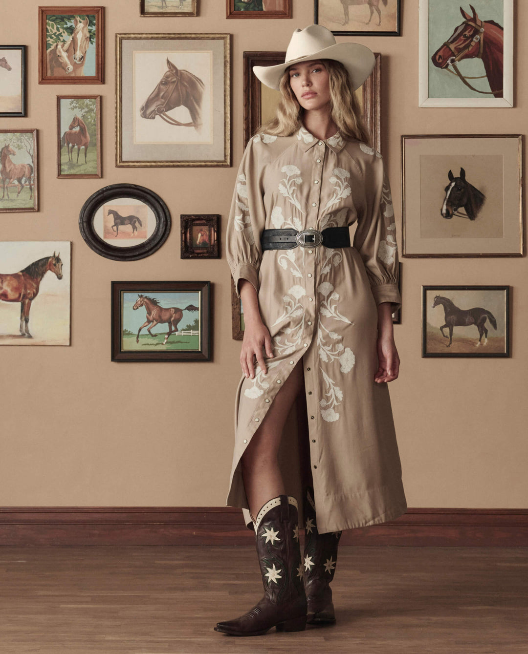 The Great x Stetson Cowboy Boots in Brown Floral
