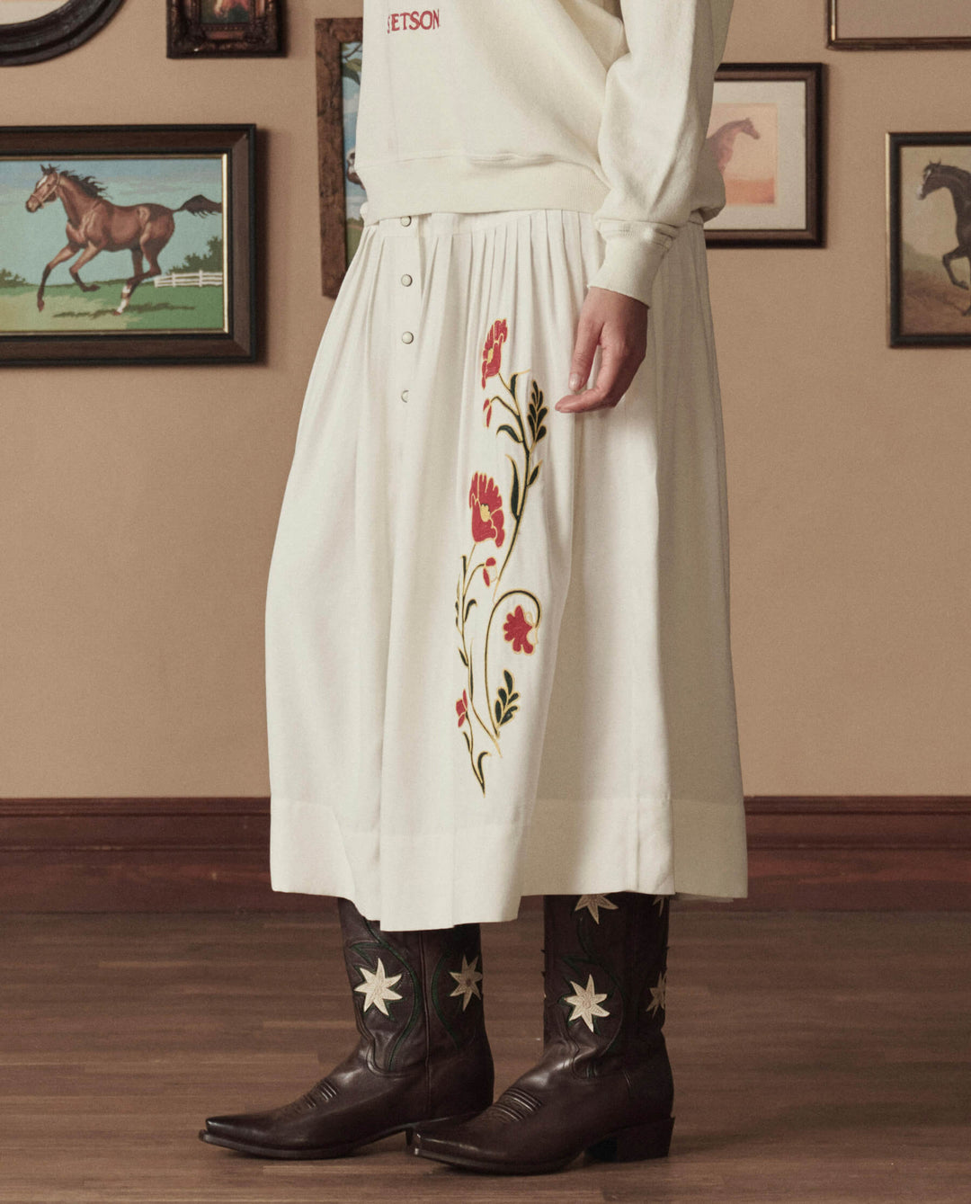 The Great x Stetson Cowboy Boots in Brown Floral