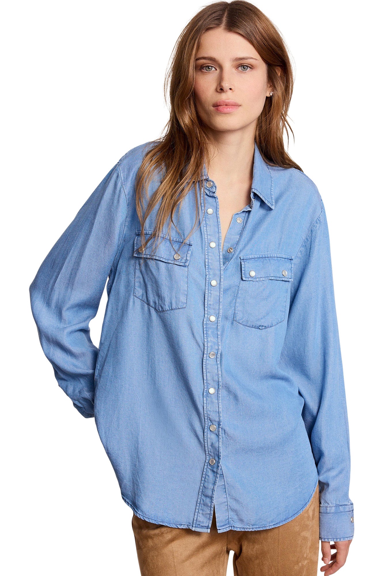 The Shirt Denim Shirt with Pearl Snaps