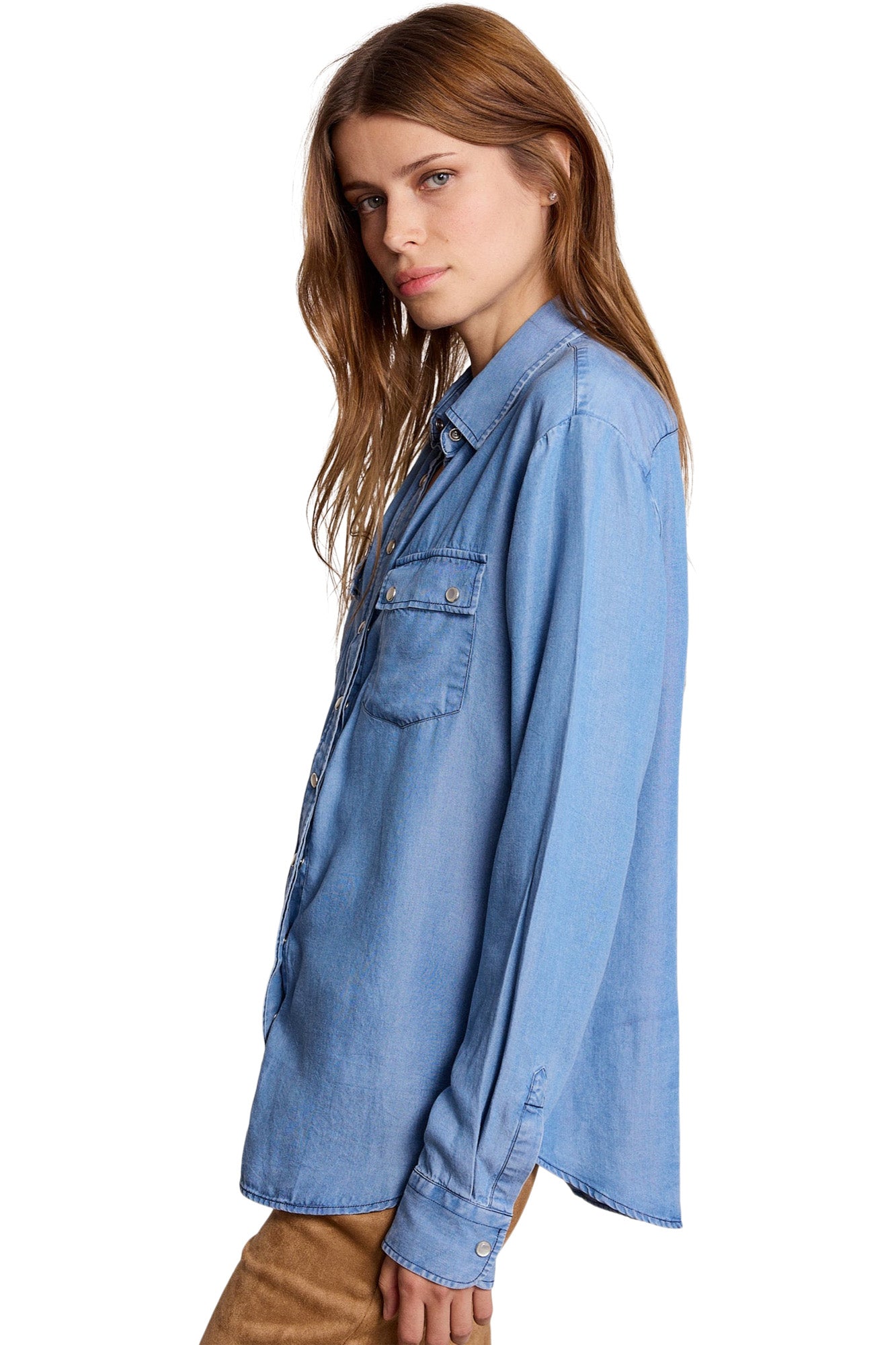 The Shirt Denim Shirt with Pearl Snaps