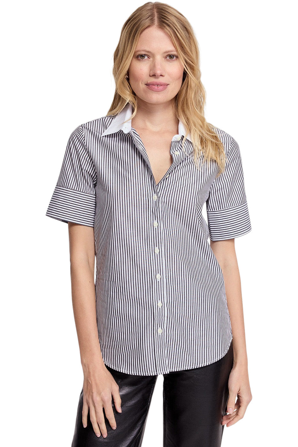 The Shirt Short Sleeve Shirt in Gunmetal - White