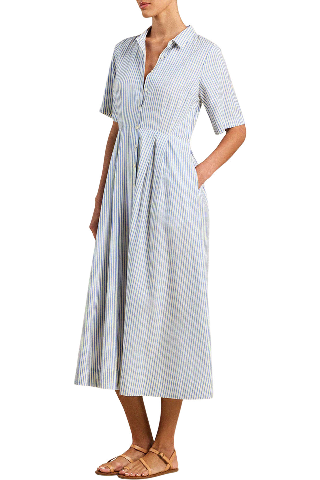 Trovata Birds of Paradis Aster Dress in Seaside Stripe