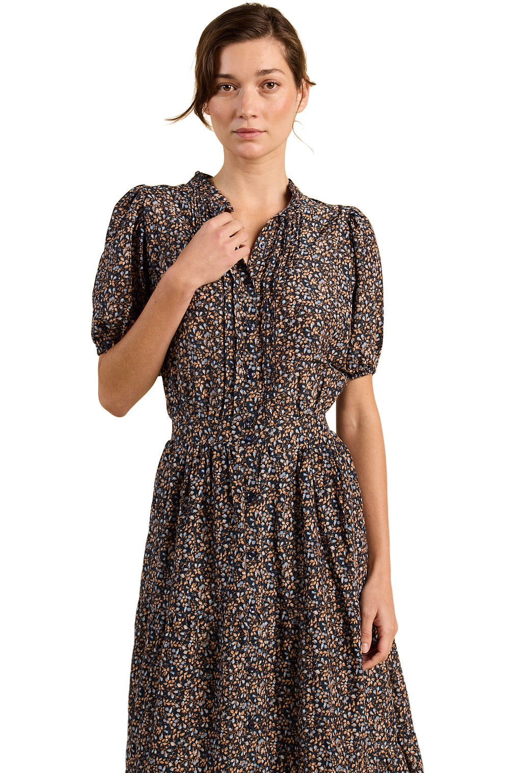 Trovata Birds of Paradis Blair Dress in Nightshadow Ditsy