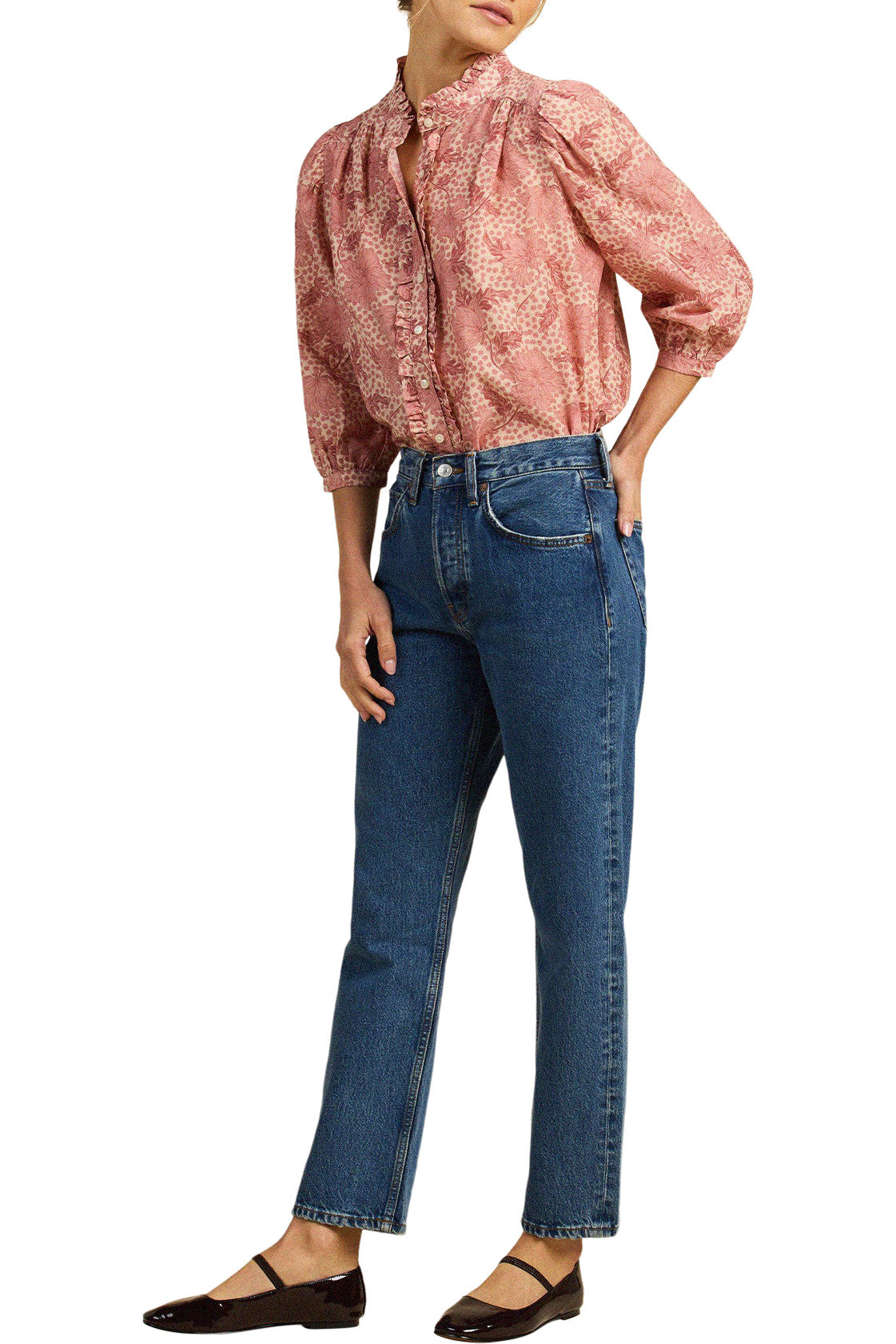 Trovata Birds of Paradis Elin Shirt in Rosewater Bloom