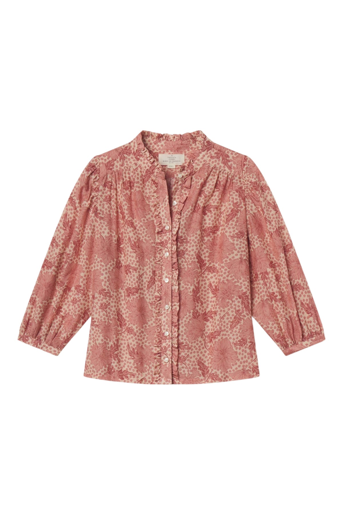 Trovata Birds of Paradis Elin Shirt in Rosewater Bloom