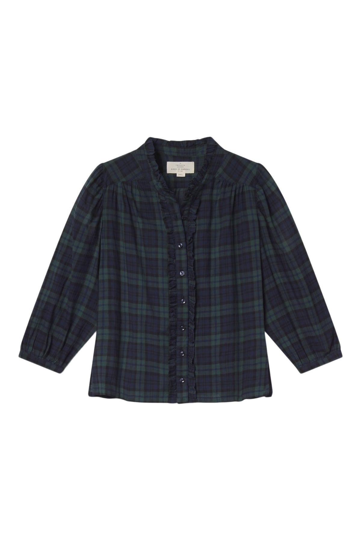 Trovata Birds of Paradis Elin Shirt in Spruce Plaid
