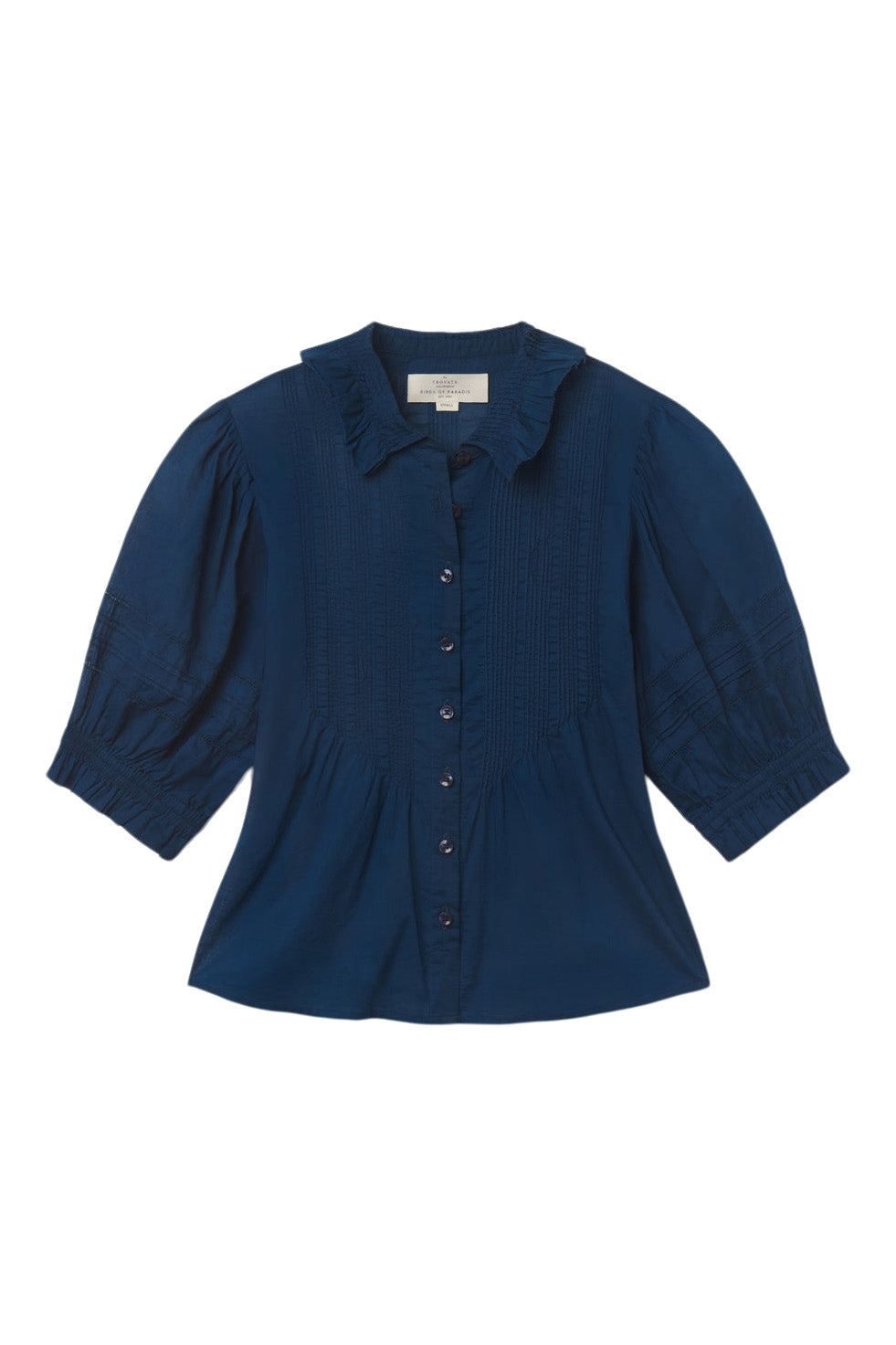 Trovata Birds of Paradis Jess Blouse in Laguna Navy