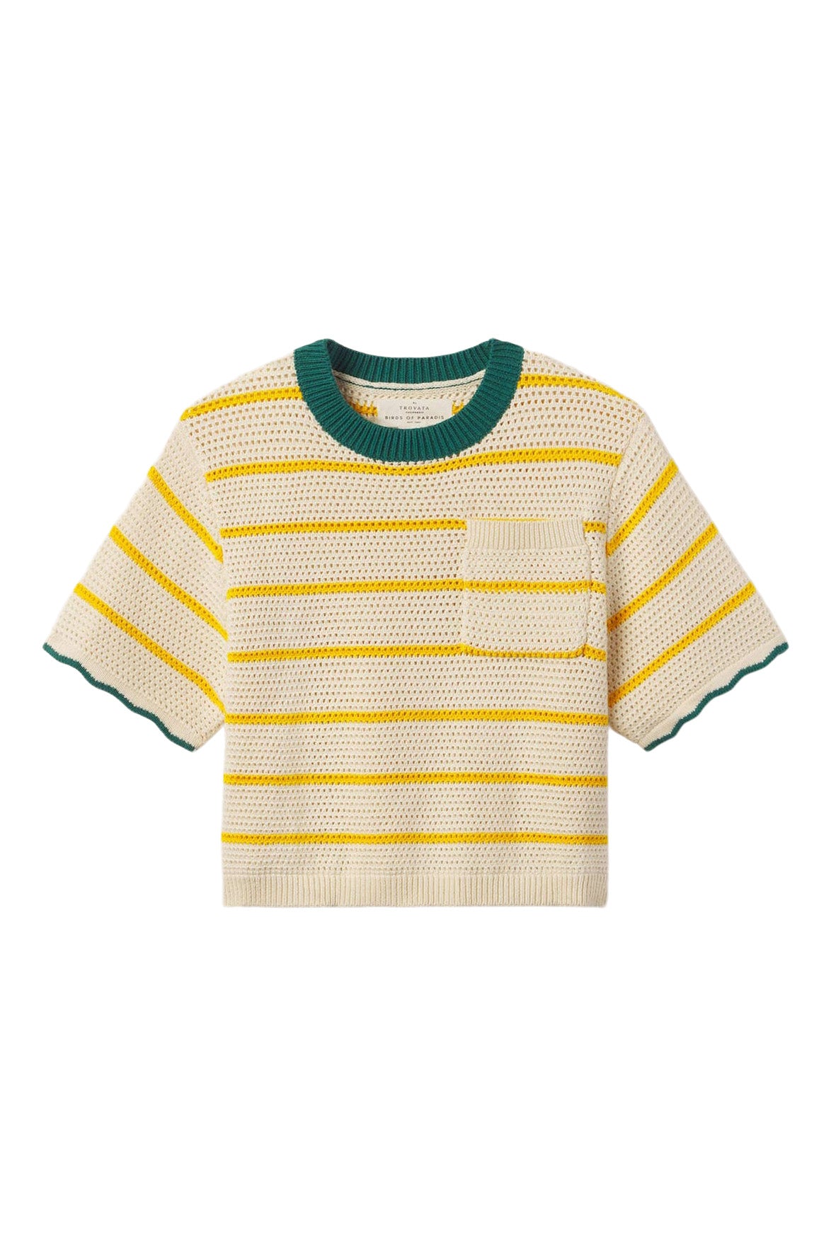 Trovata Birds of Paradis Jules Sweater Tshirt in Yellow Stripe