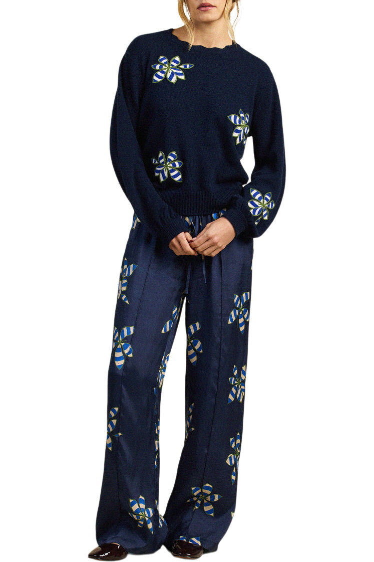 Trovata Birds of Paradis Kate Sweater in Navy