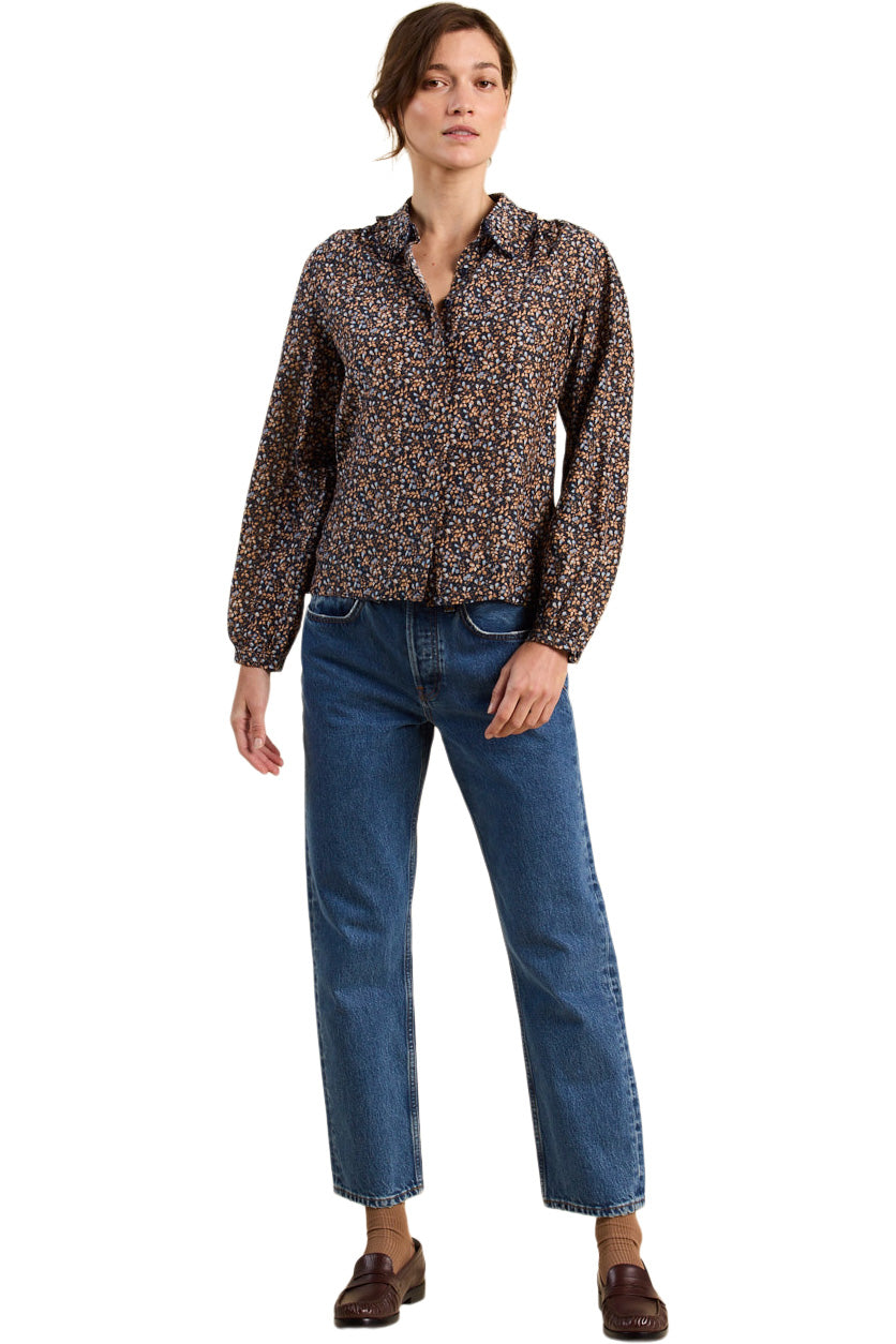 Trovata Birds of Paradis Kinsley Blouse in Nightshadow Ditsy