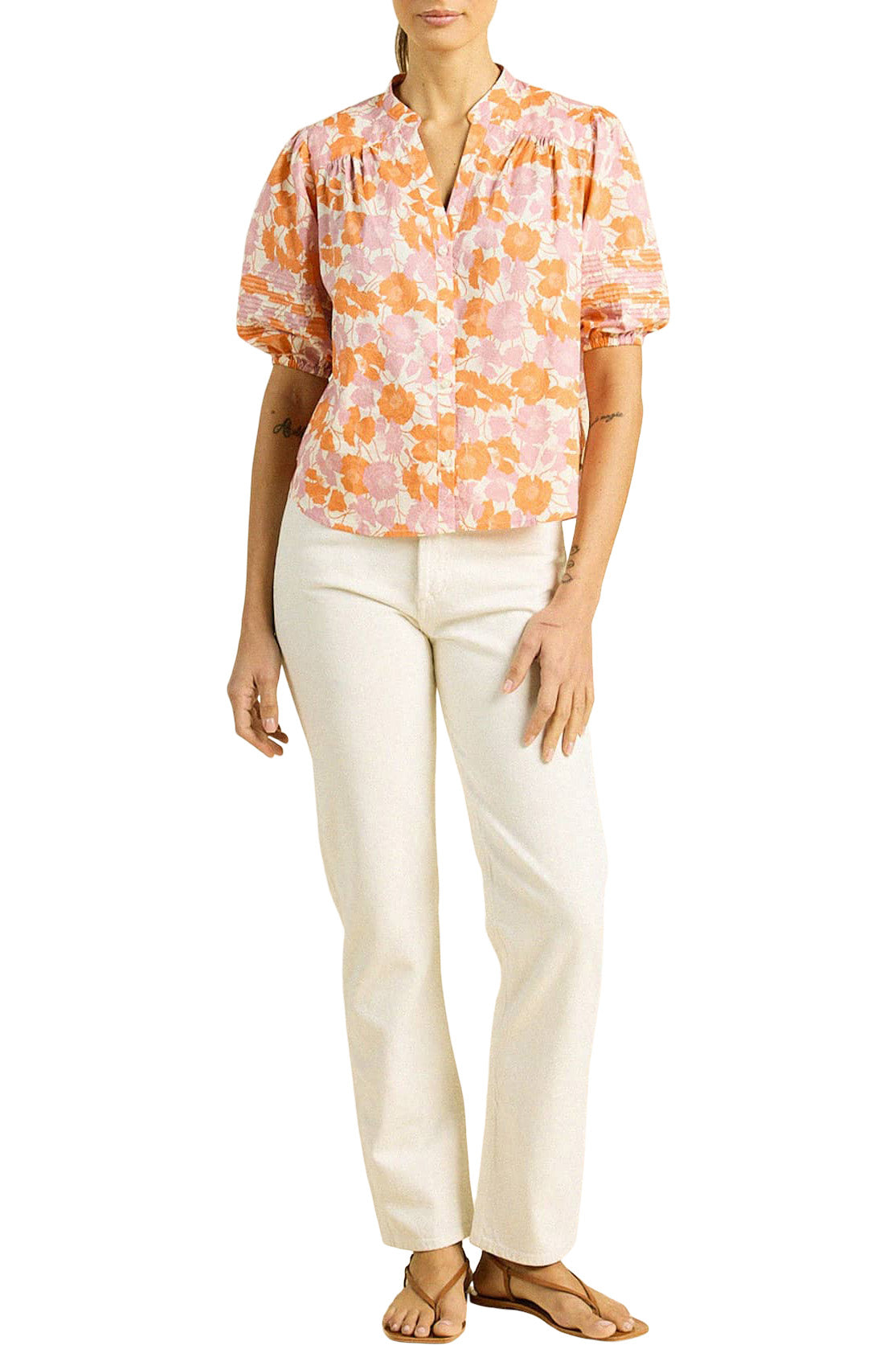 Trovata Birds of Paradis Loren Blouse in Poppy Dawn