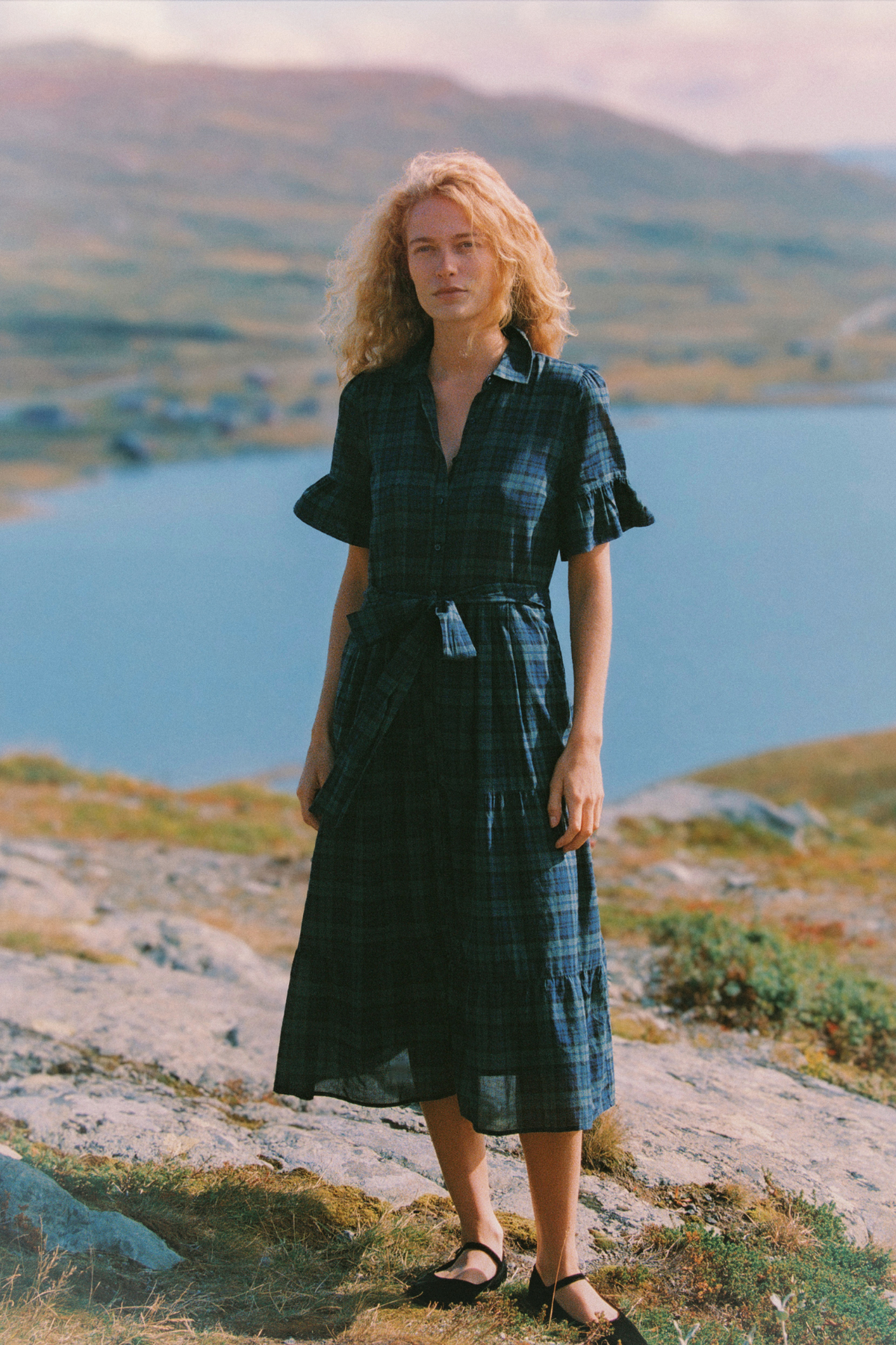 Trovata Birds of Paradis Martiana Dress in Spruce Plaid