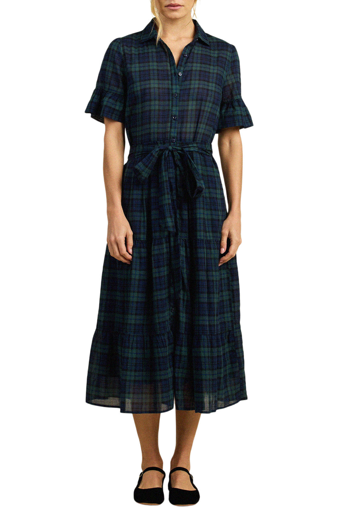 Trovata Birds of Paradis Martiana Dress in Spruce Plaid
