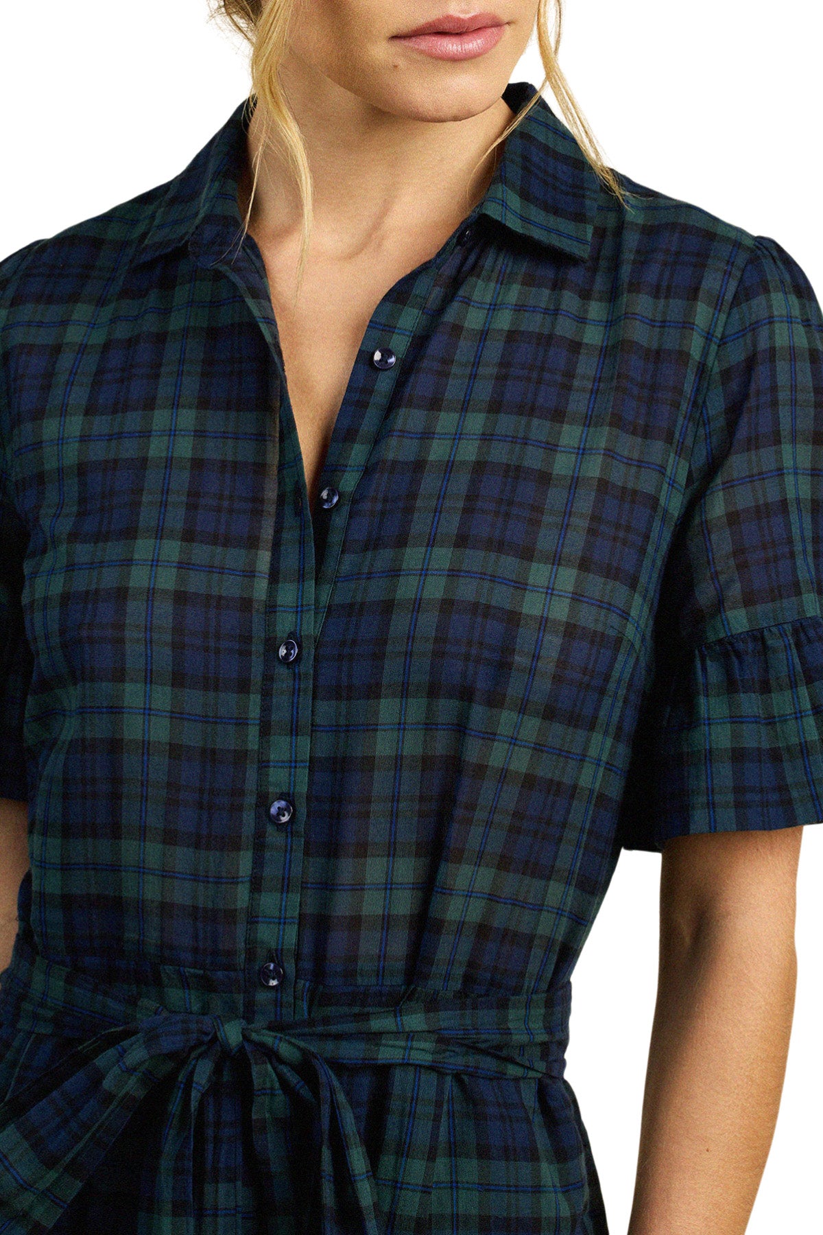 Trovata Birds of Paradis Martiana Dress in Spruce Plaid