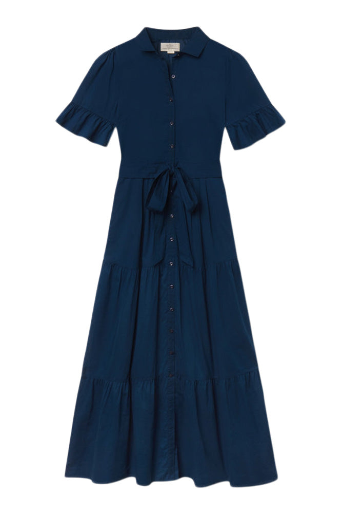 Trovata Birds of Paradis Martine Dress in Laguna Navy