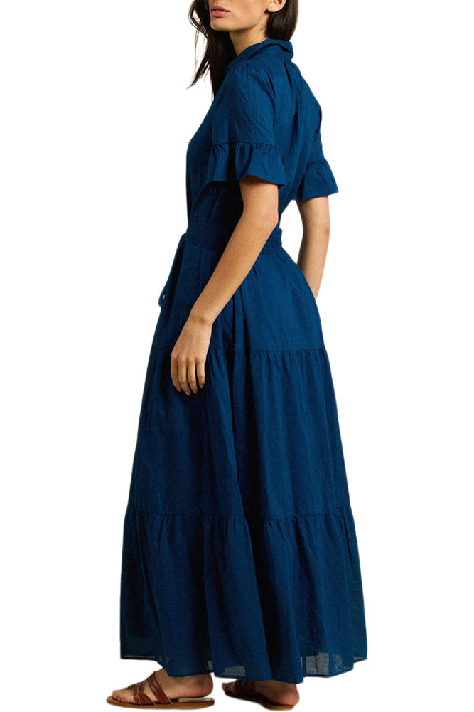 Trovata Birds of Paradis Martine Dress in Laguna Navy
