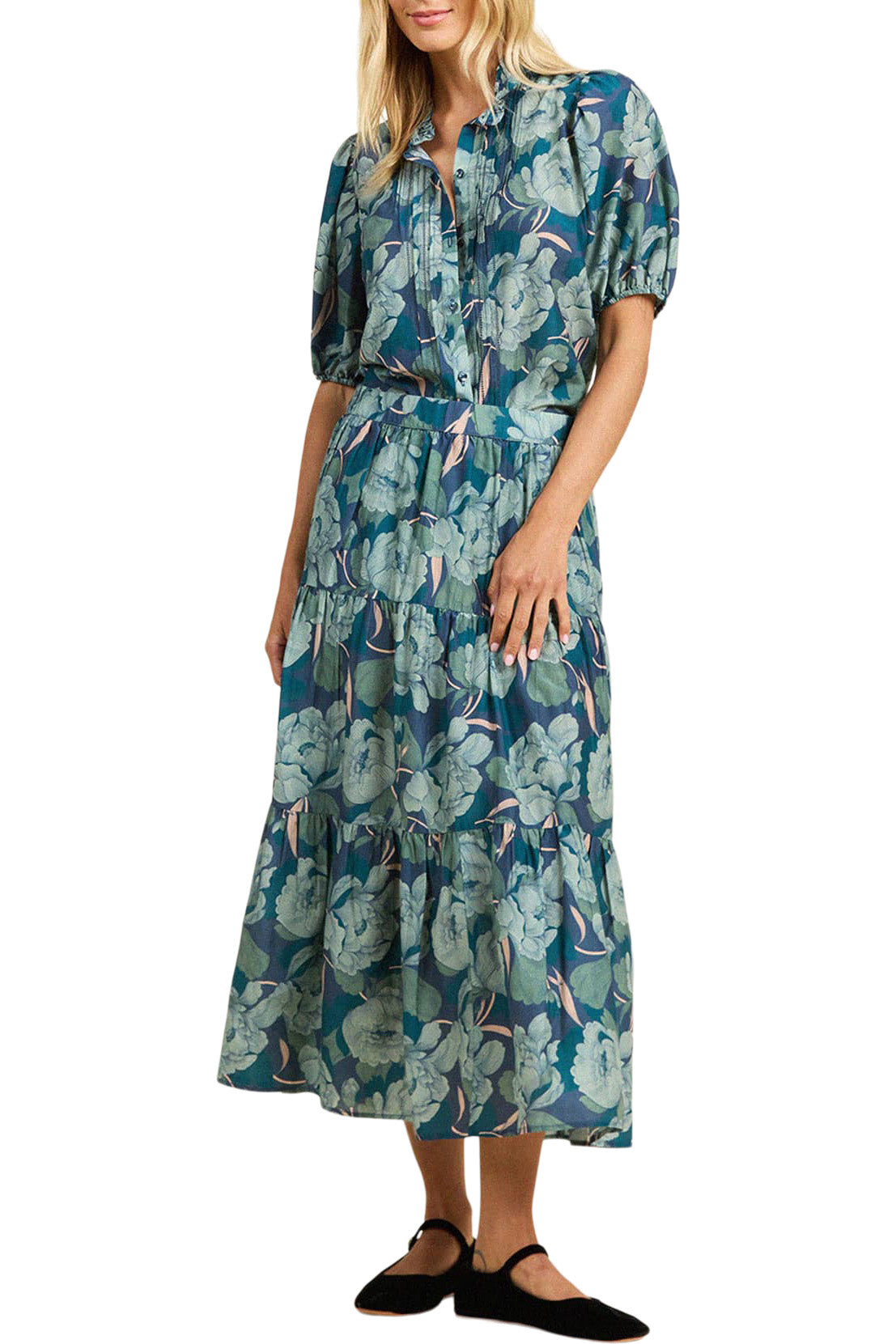 Trovata Birds of Paradis Mira Blouse in Hushed Shadow