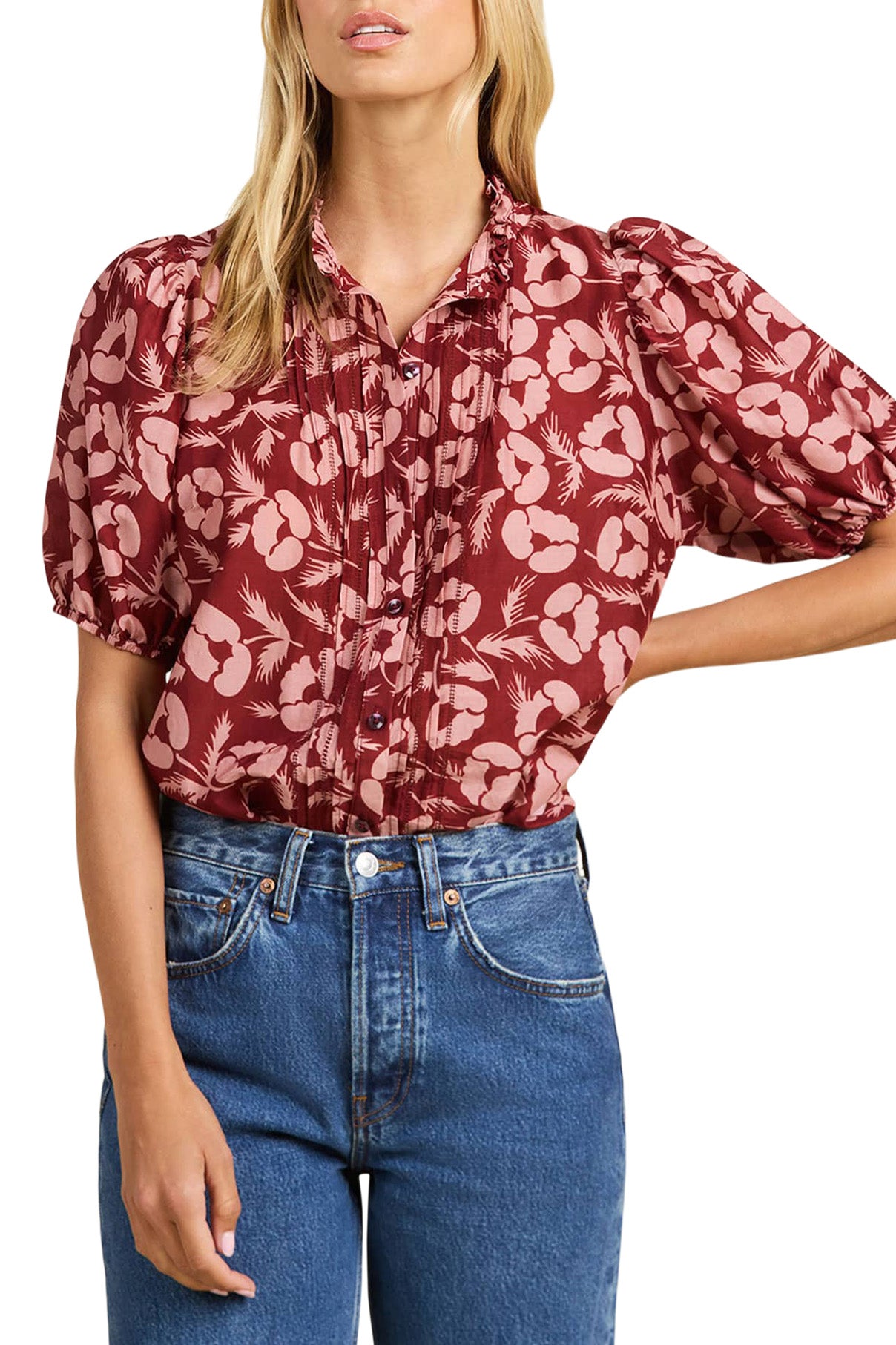 Trovata Birds of Paradis Mira Blouse in Rosewood