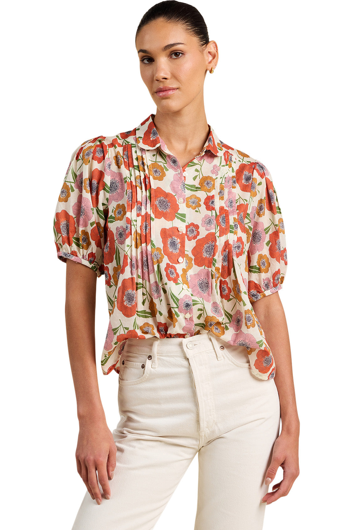 Trovata Birds of Paradis Nadine Blouse in Poppy Costa