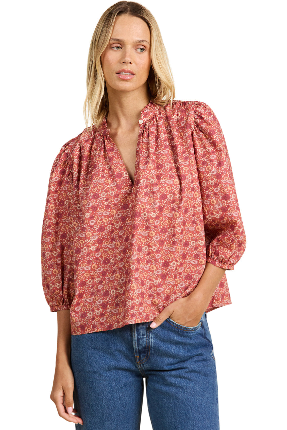 Trovata Birds of Paradis Orly Blouse in Ethereal Vine