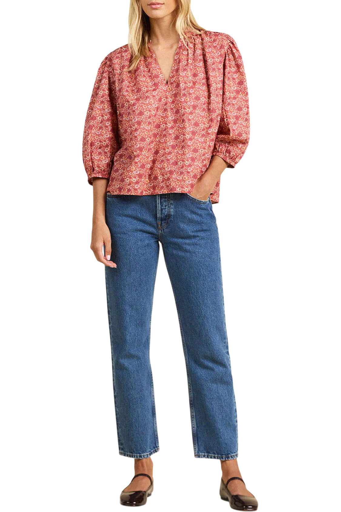 Trovata Birds of Paradis Orly Blouse in Ethereal Vine