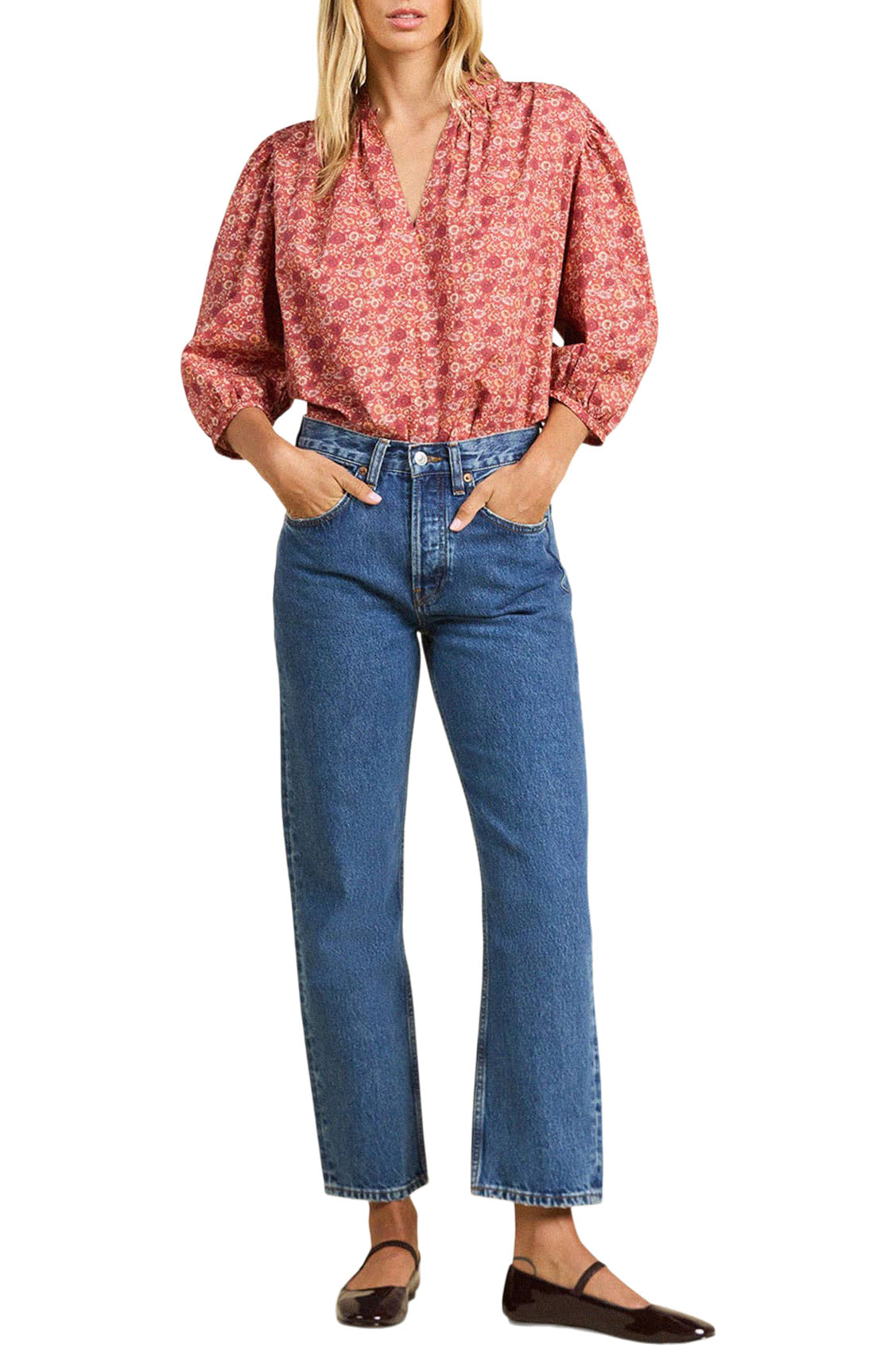Trovata Birds of Paradis Orly Blouse in Ethereal Vine
