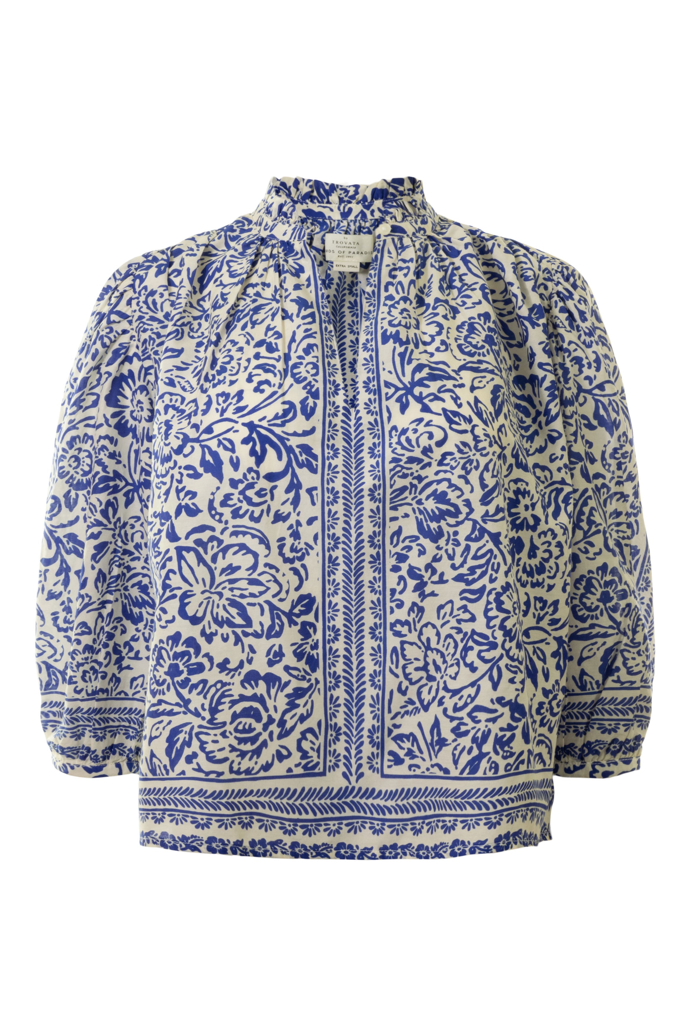 Trovata Birds of Paradis Orly Blouse in Hydra Border