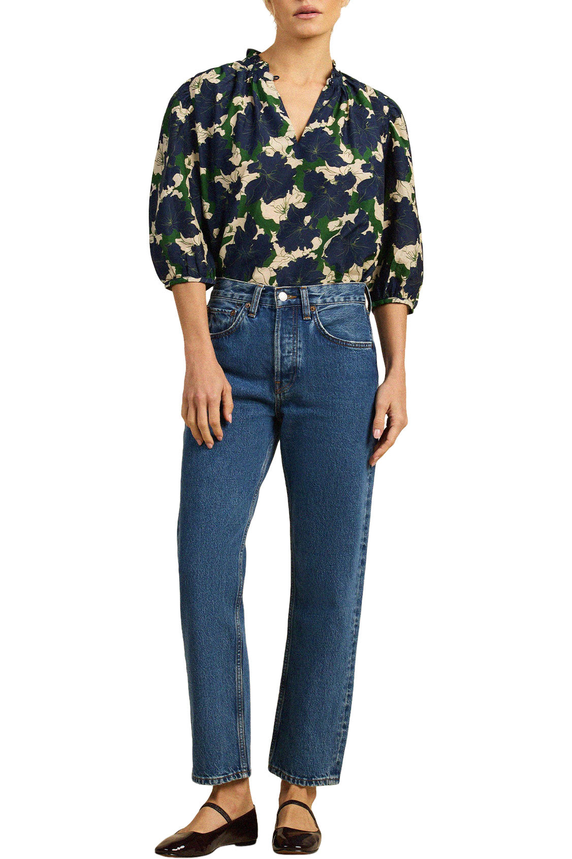 Trovata Birds of Paradis Orly Blouse in Nightfall Bloom