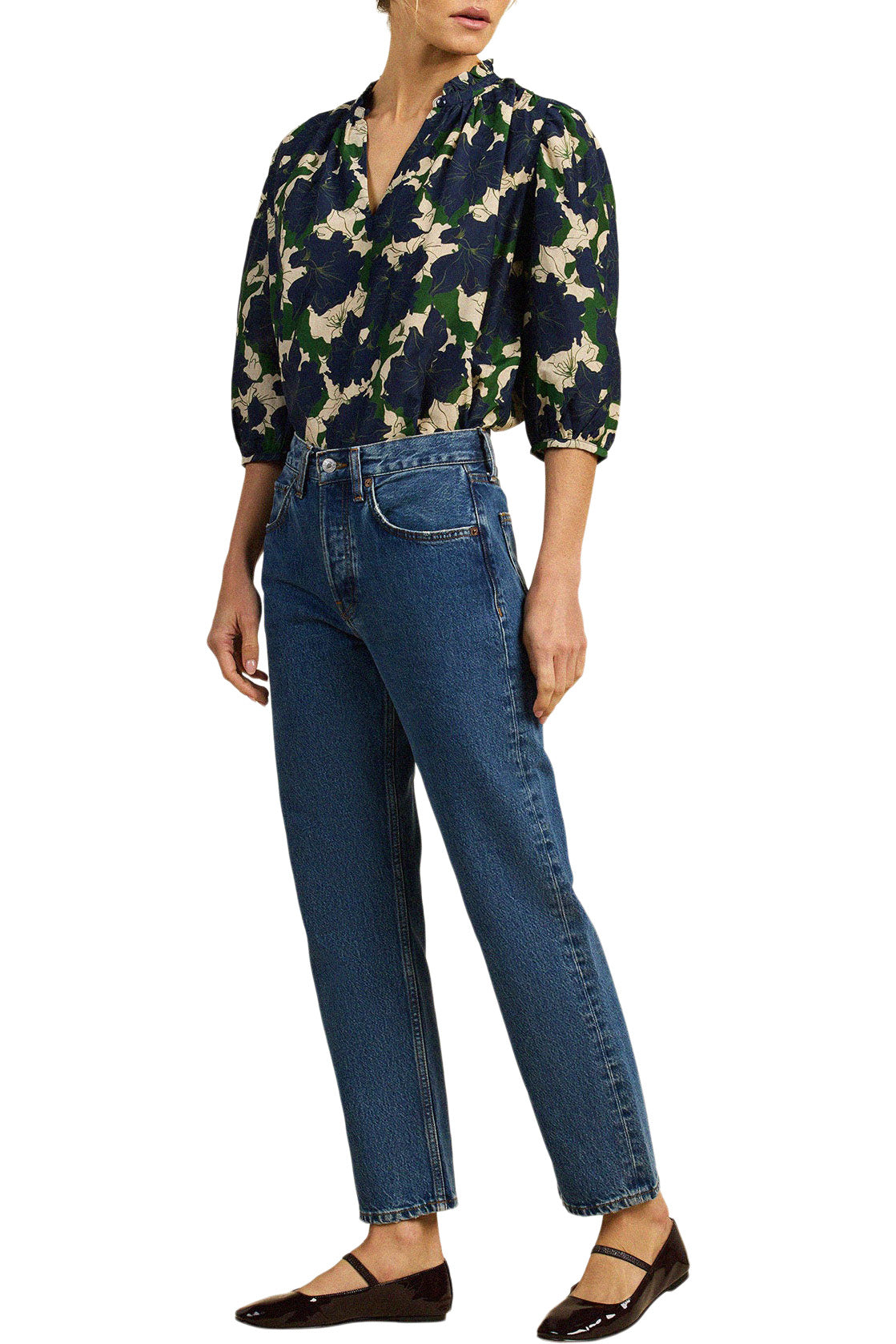 Trovata Birds of Paradis Orly Blouse in Nightfall Bloom