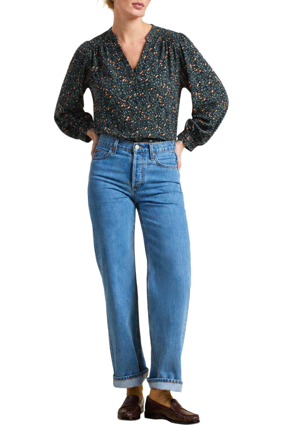 Trovata Birds of Paradis Pauline Blouse in Marin Ditsy