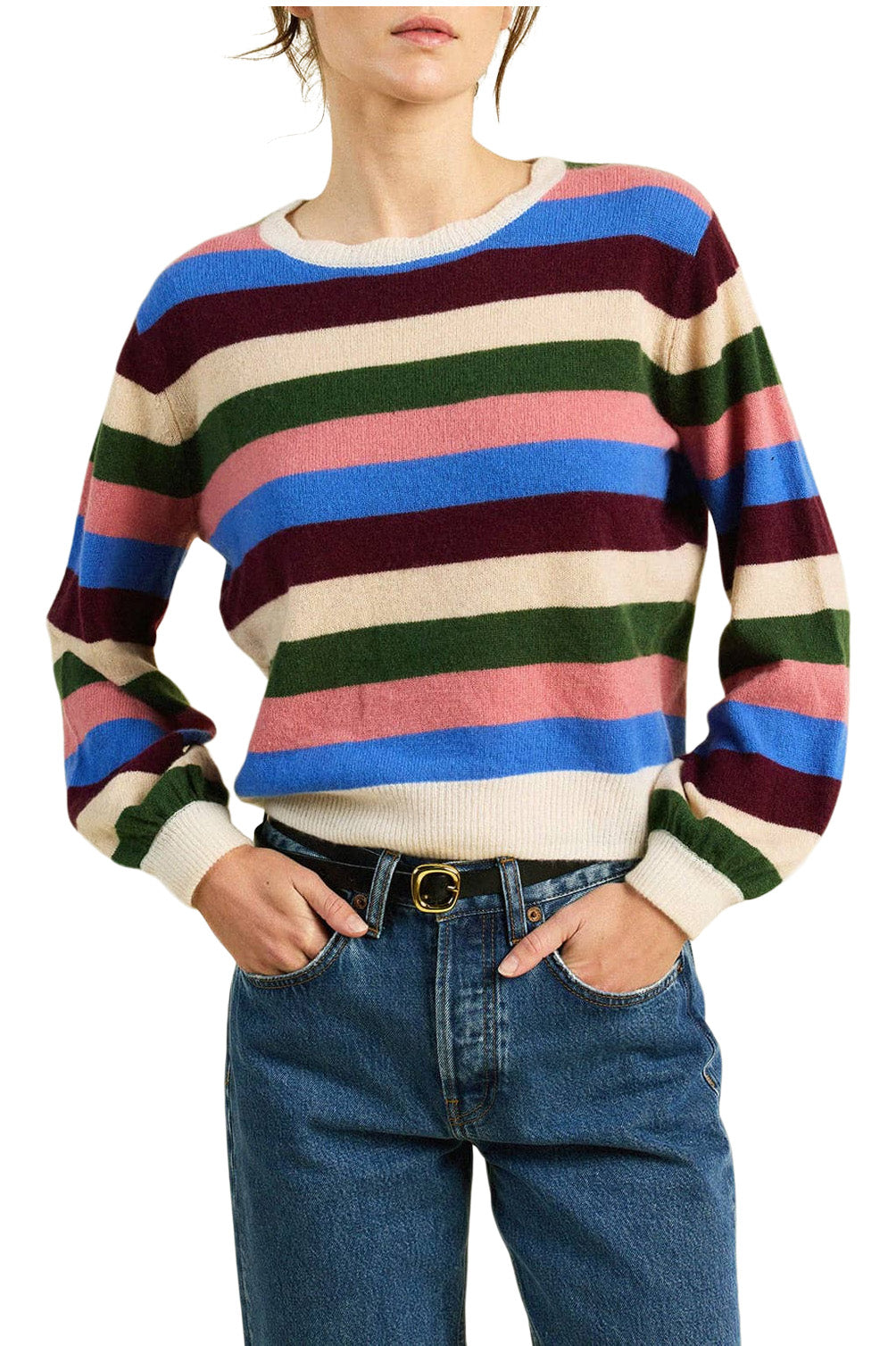 Trovata Birds of Paradis Ryann Sweater in Multi Stripe