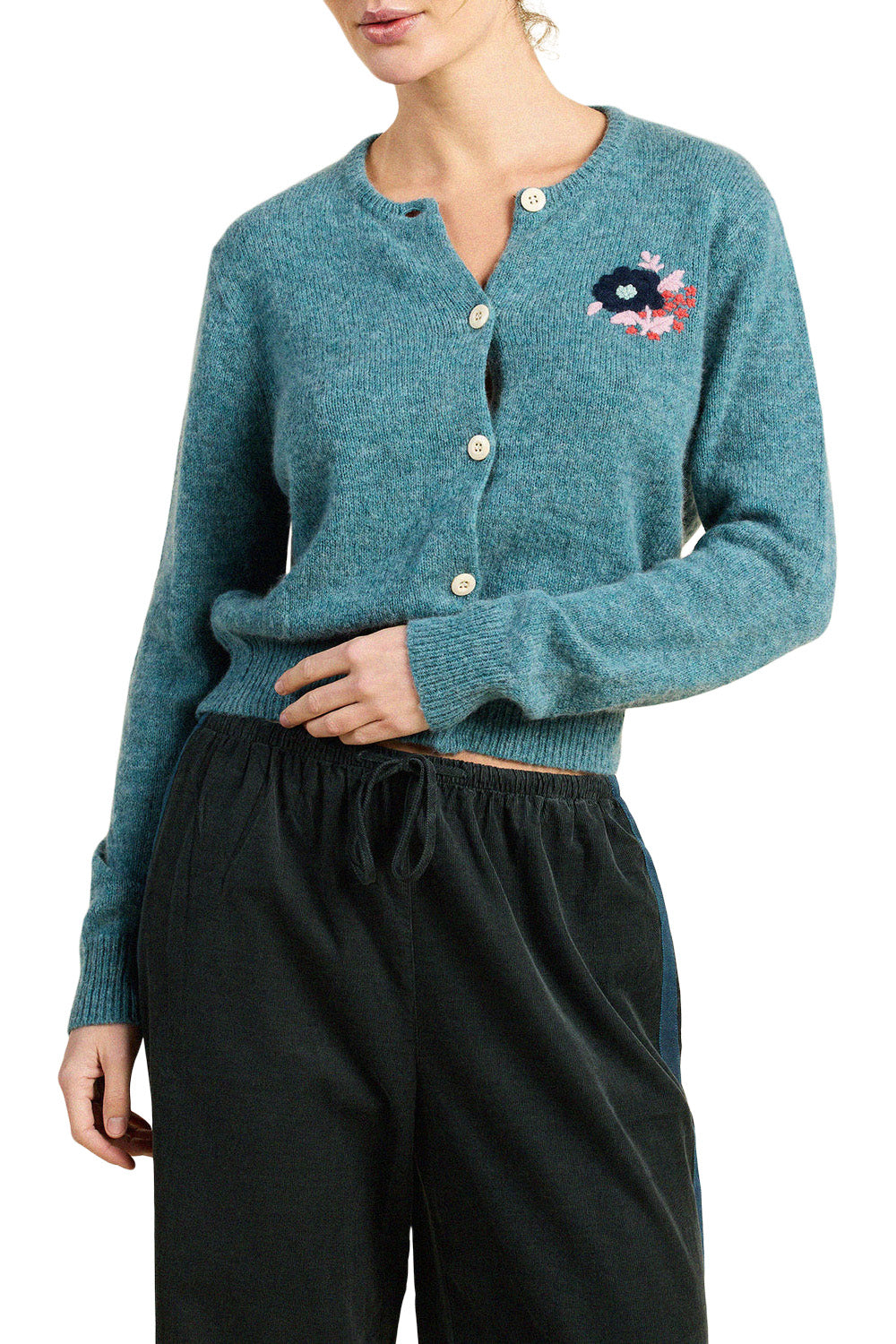 Trovata Birds of Paradis Teagan Cardigan in Teal