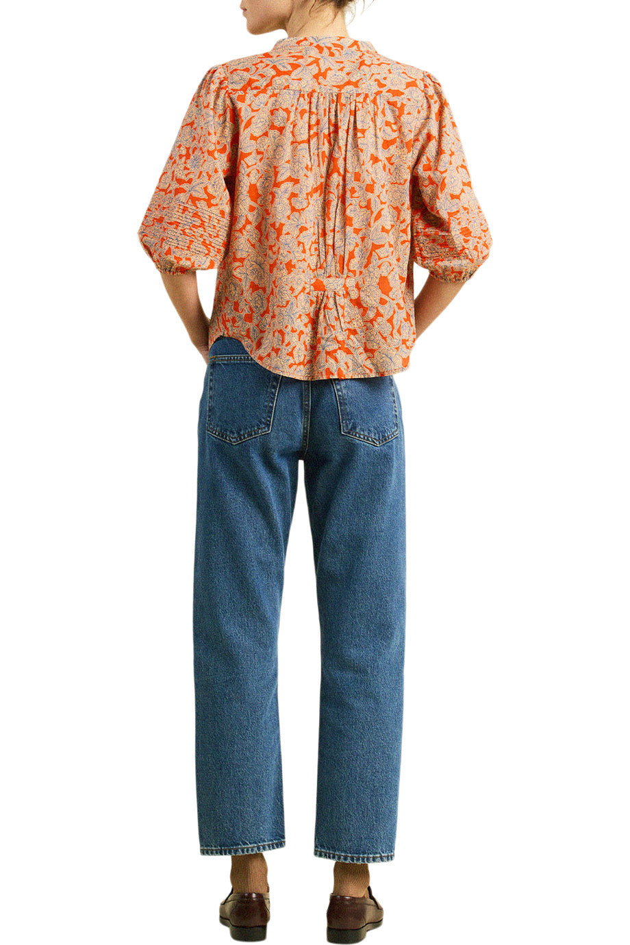 Trovata Birds of Paradise Loren Blouse in Vermillion Vine