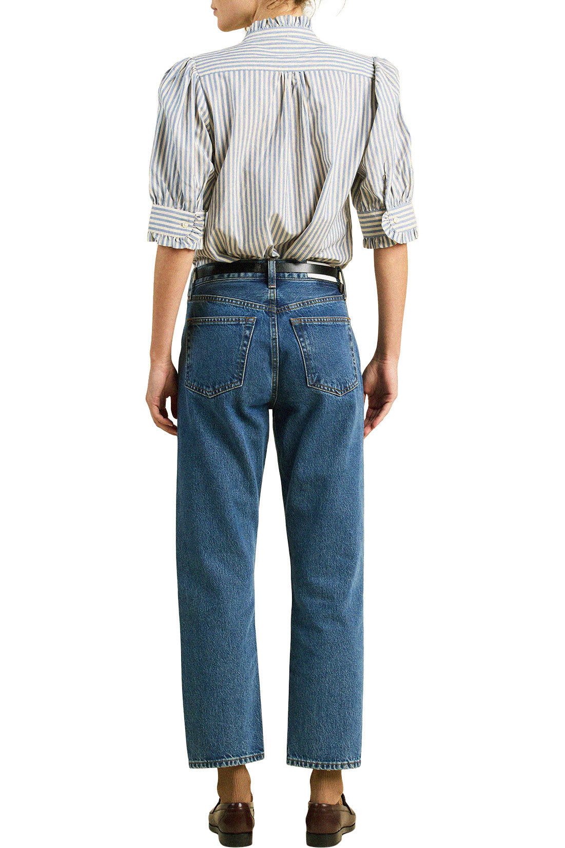 Trovata Birds of Paradise Noah Blouse in Oceanview Stripe