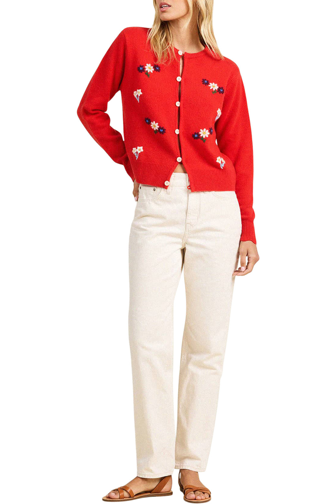 Trovata Brids of Paradis Loretta Sweater in Red