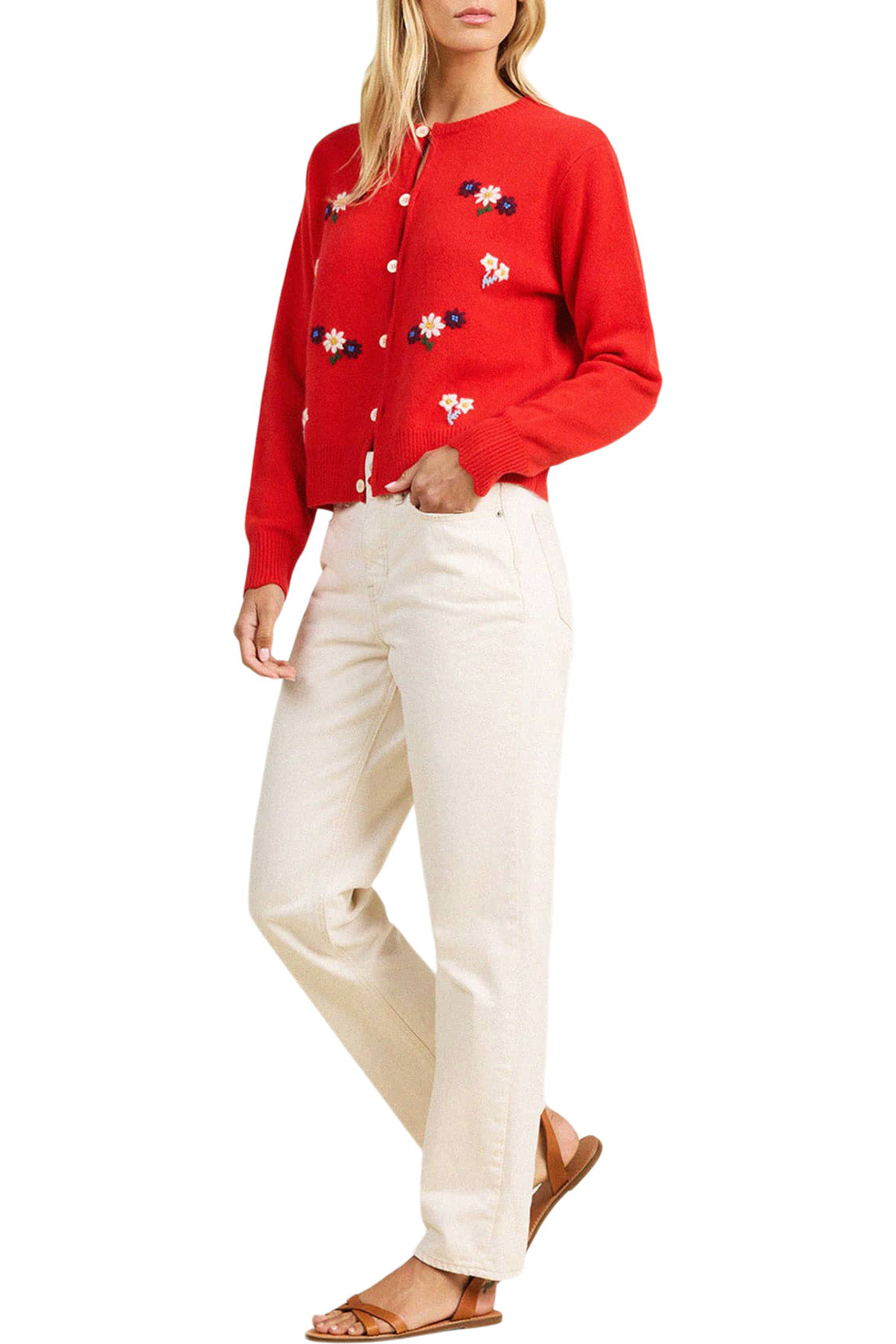 Trovata Brids of Paradis Loretta Sweater in Red