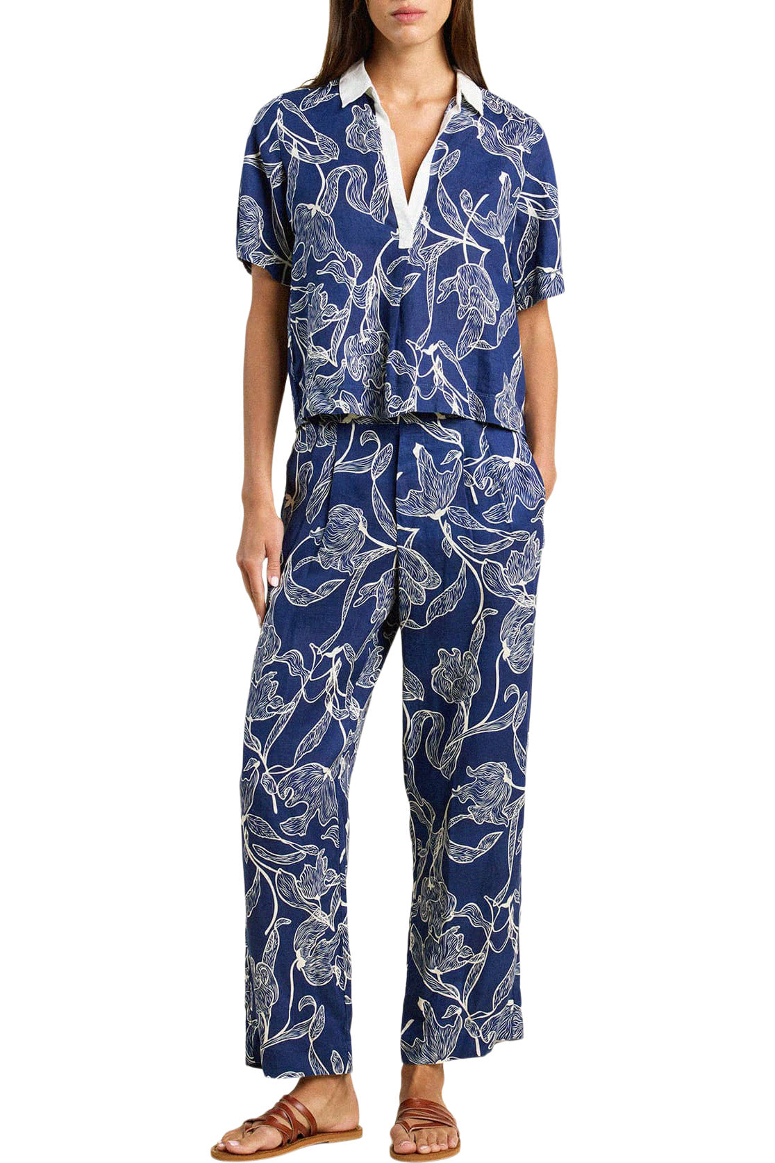 Trovata Birds of Paradis Cora Shirt in High Tide