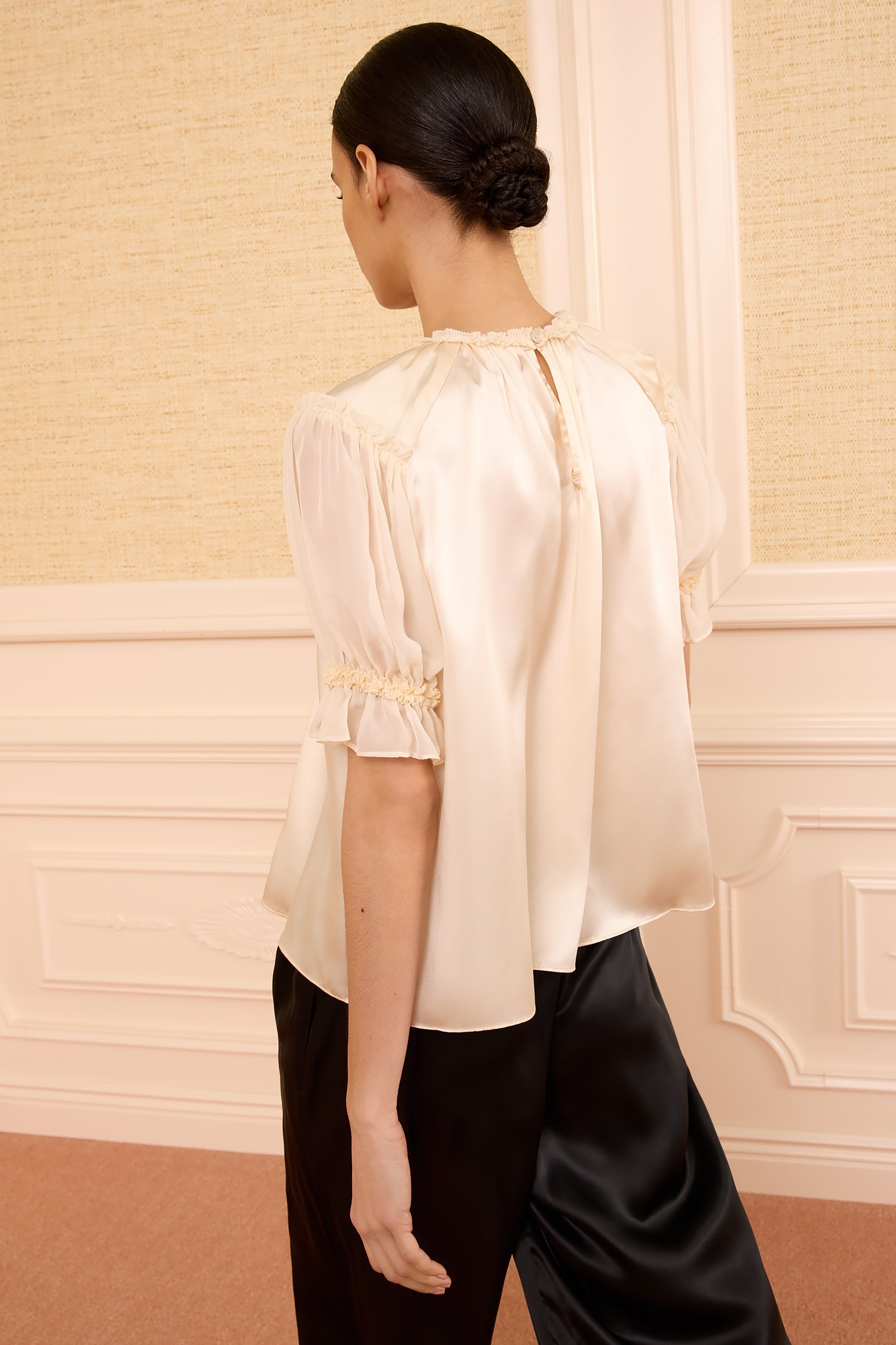 Ulla Johnson Alina Short Sleeve Top in Ivory