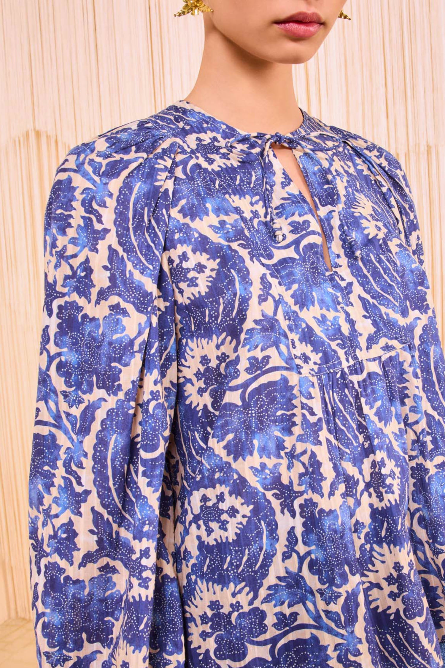Ulla Johnson Brea Long Sleeve Blouse in Ocean