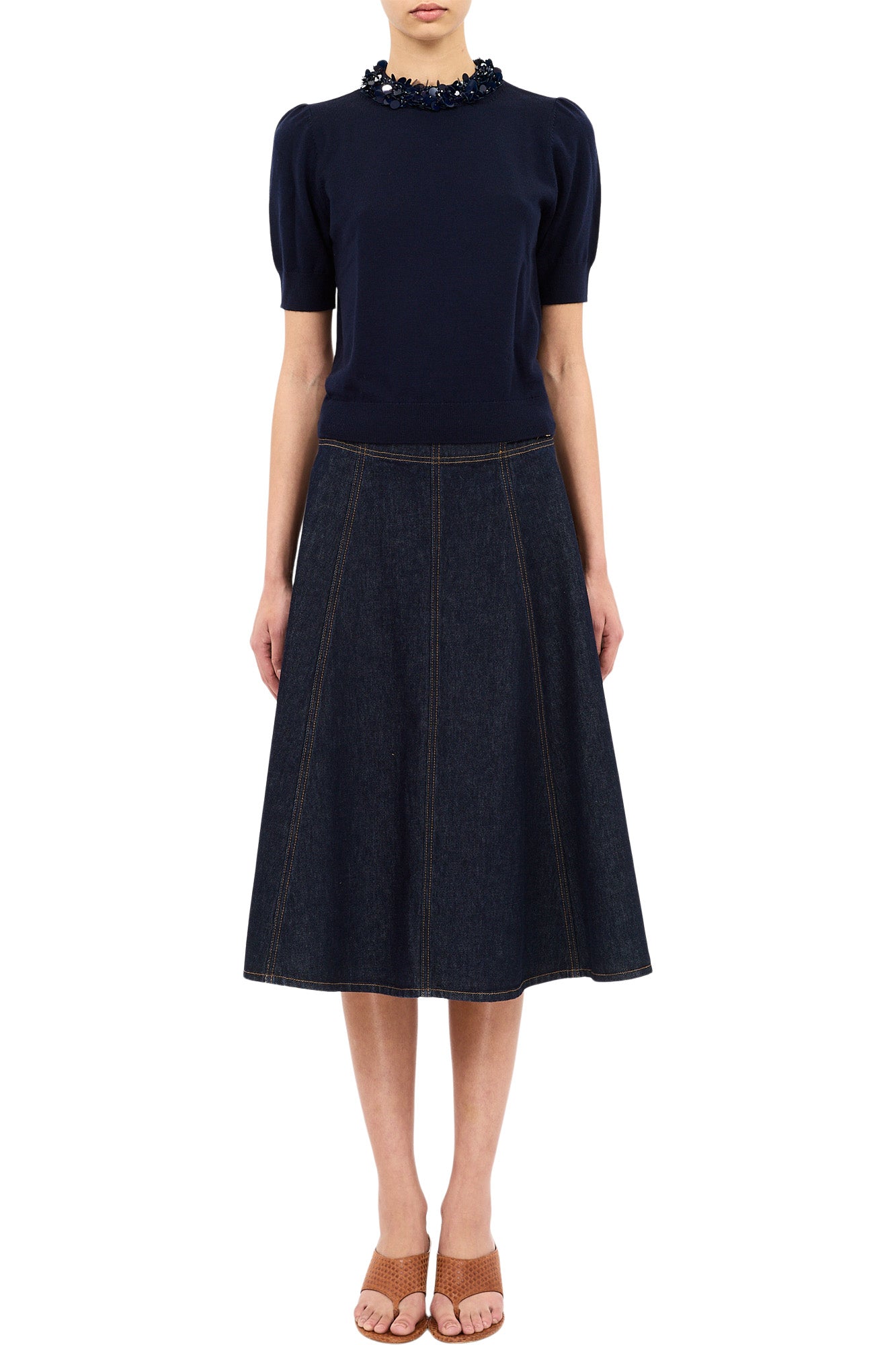 Ulla Johnson Jude Embellished Top in Midnight