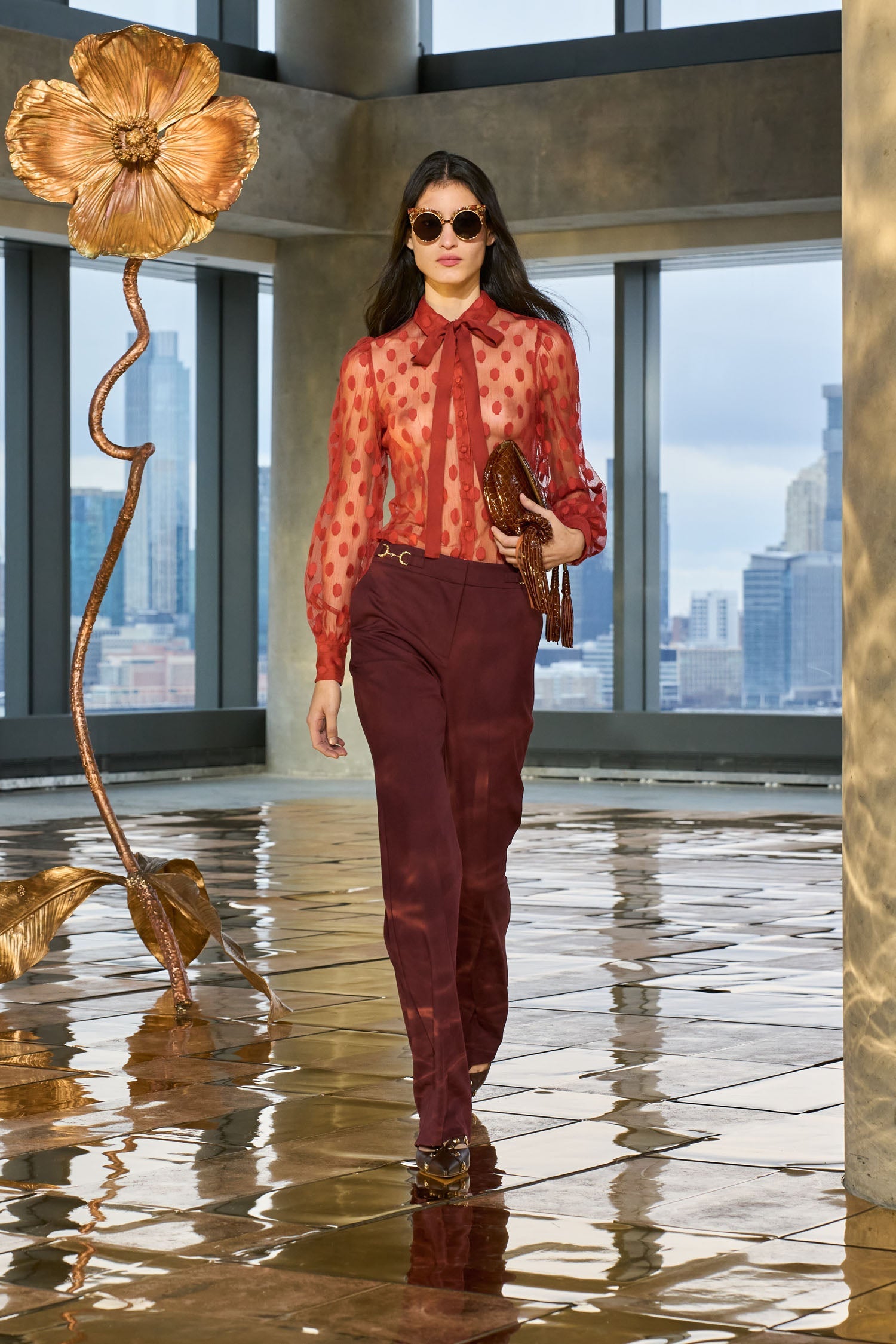 Ulla Johnson Quartier Mid Rise Pants in Bordeaux
