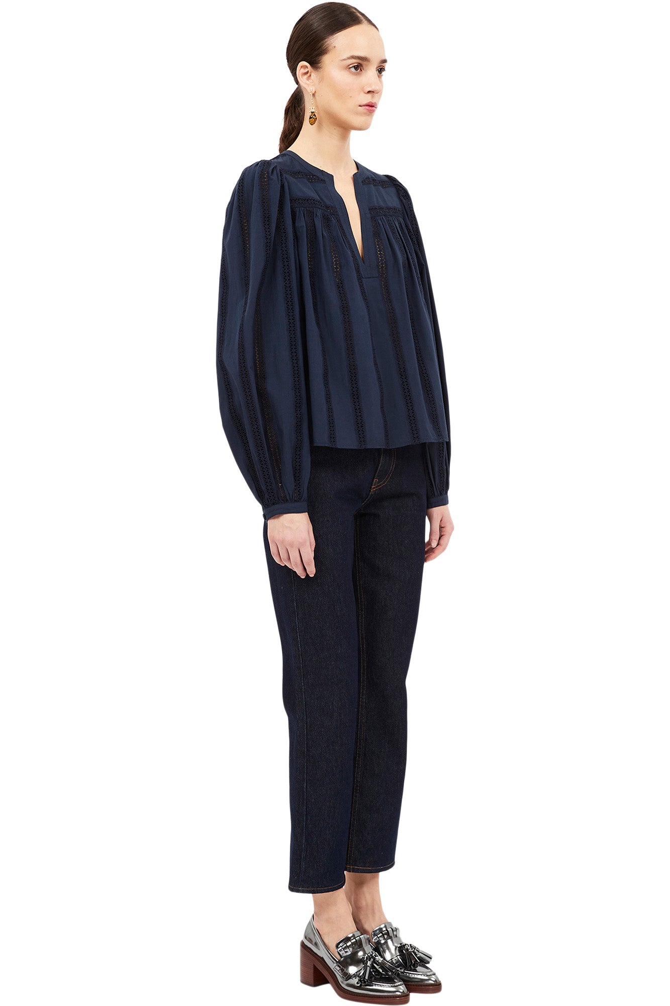 Ulla Johnson Rowan Blouse in Midnight