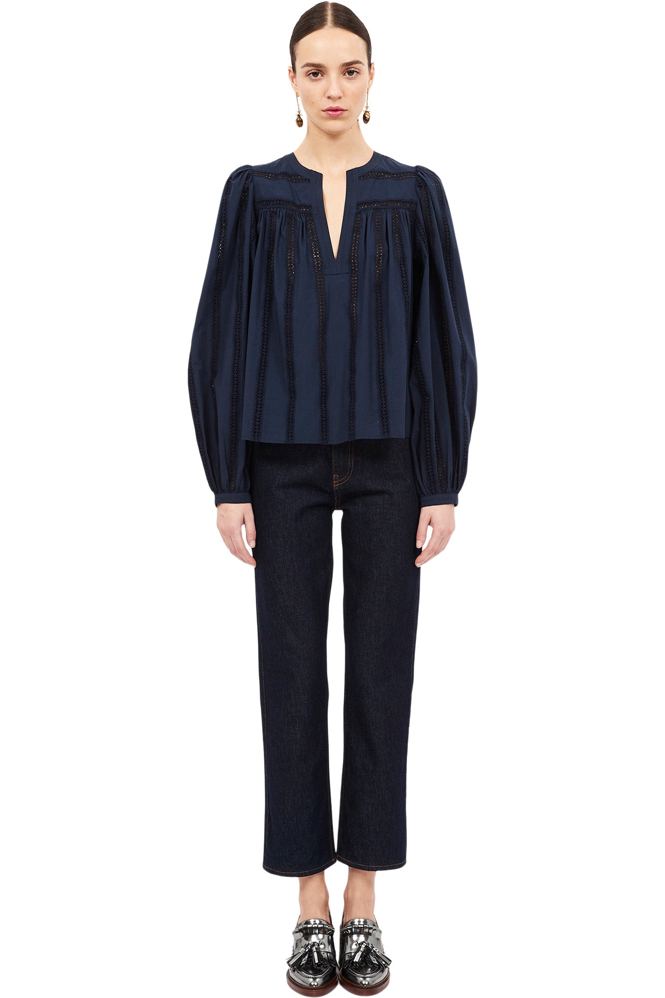 Ulla Johnson Rowan Blouse in Midnight