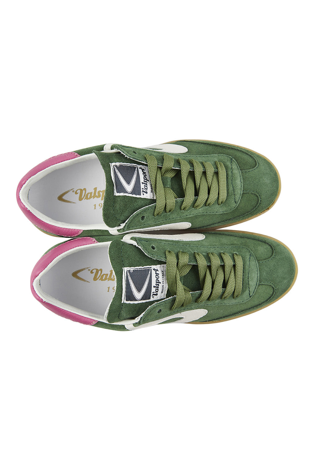 Valsport Olympia Suede Leather Sneaker in Green-Pink