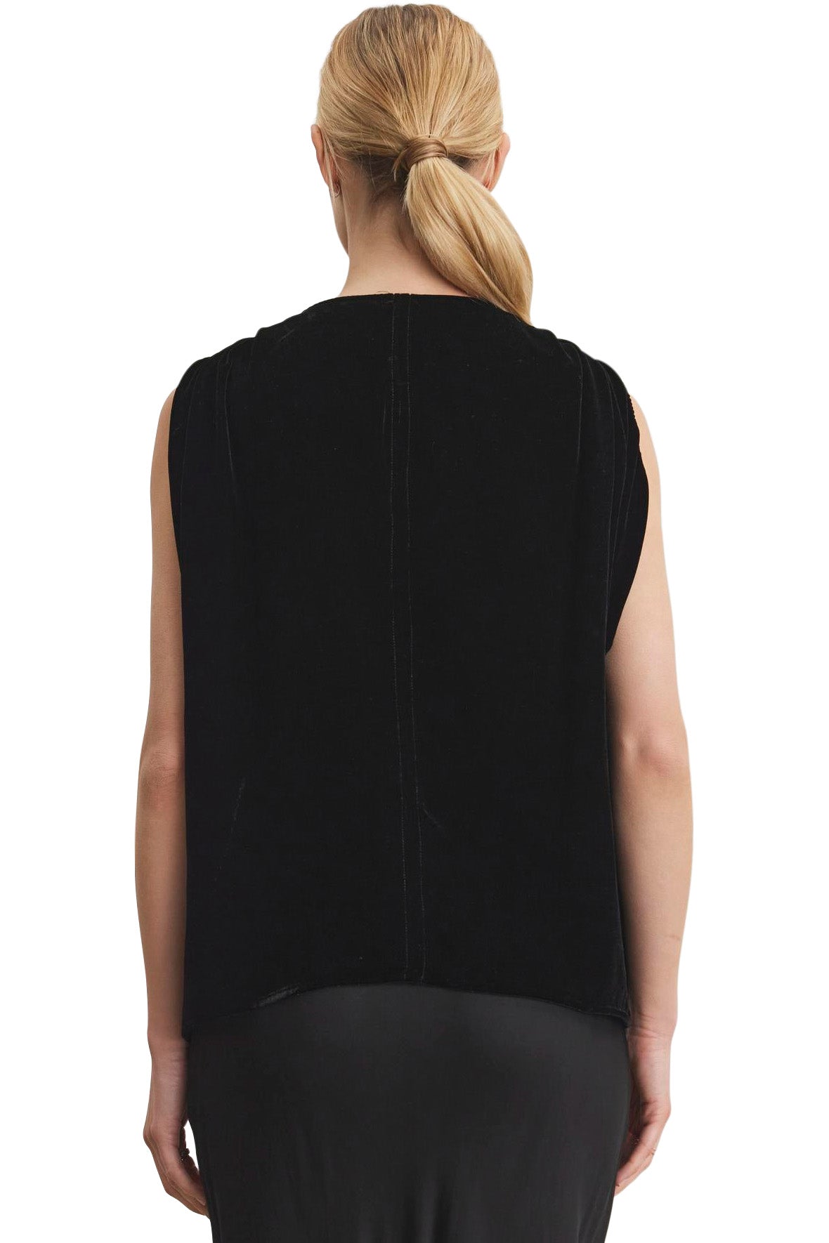 Velvet Adelle Silk Velvet Top in Black